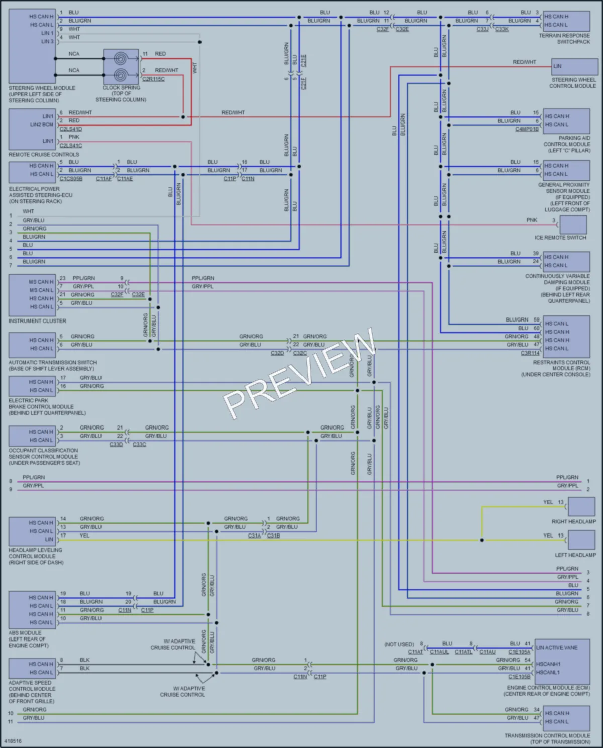 2014 LandRover RangeRoverEvoque Computer Data Lines wiring diagram preview