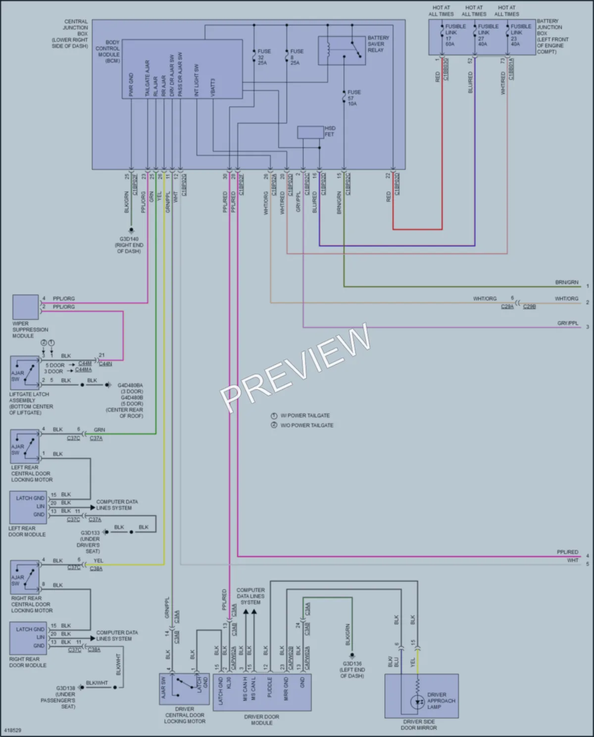 2014 LandRover RangeRoverEvoque Interior Lights wiring diagram preview