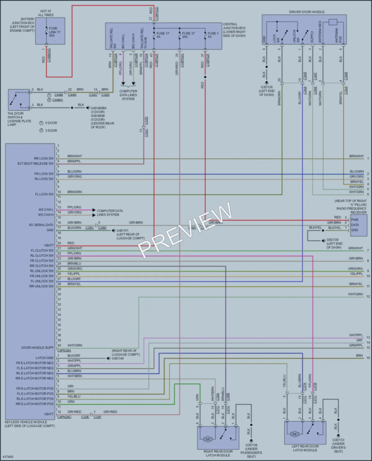 2014 LandRover RangeRoverEvoque Power Door Locks wiring diagram preview