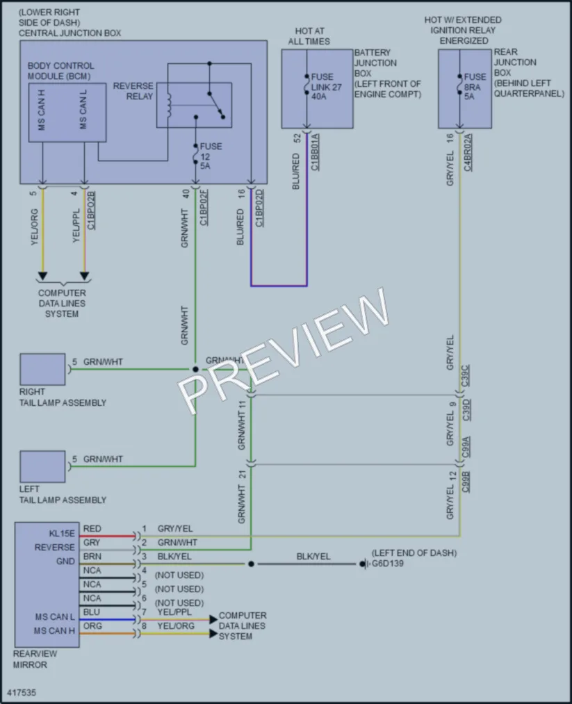 2014 LandRover RangeRoverEvoque Power Mirrors wiring diagram preview