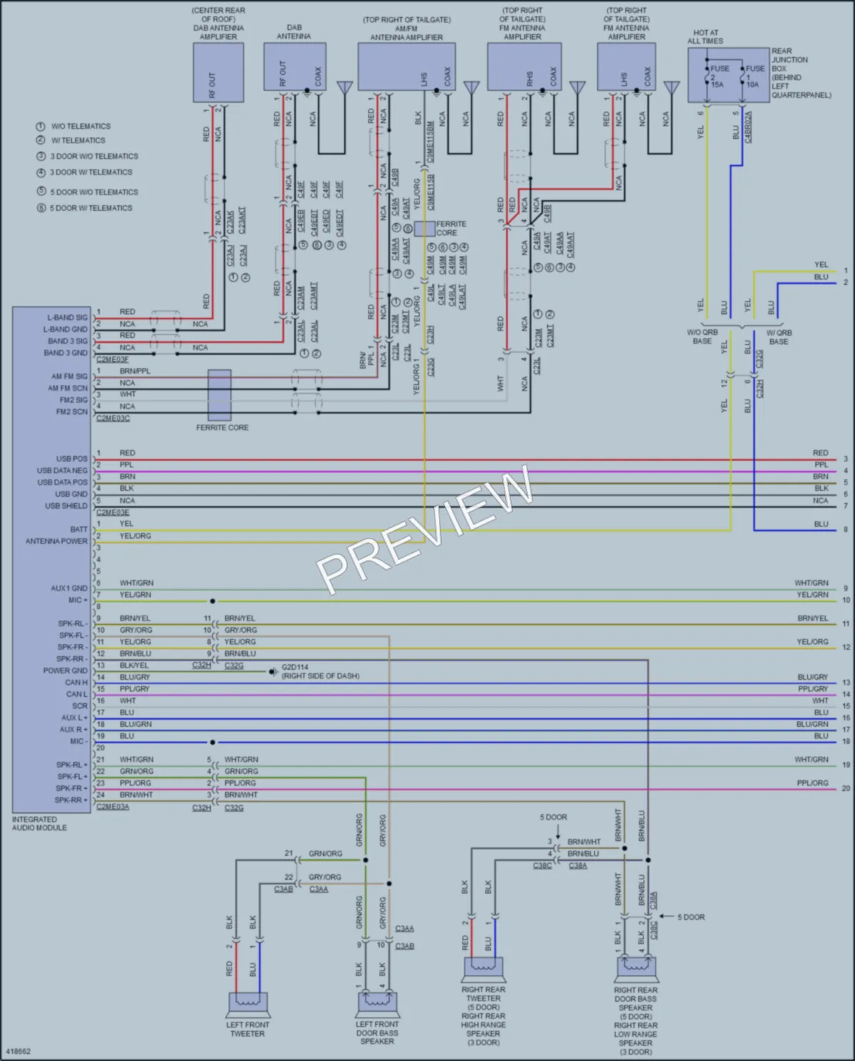 2014 LandRover RangeRoverEvoque Radio wiring diagram preview