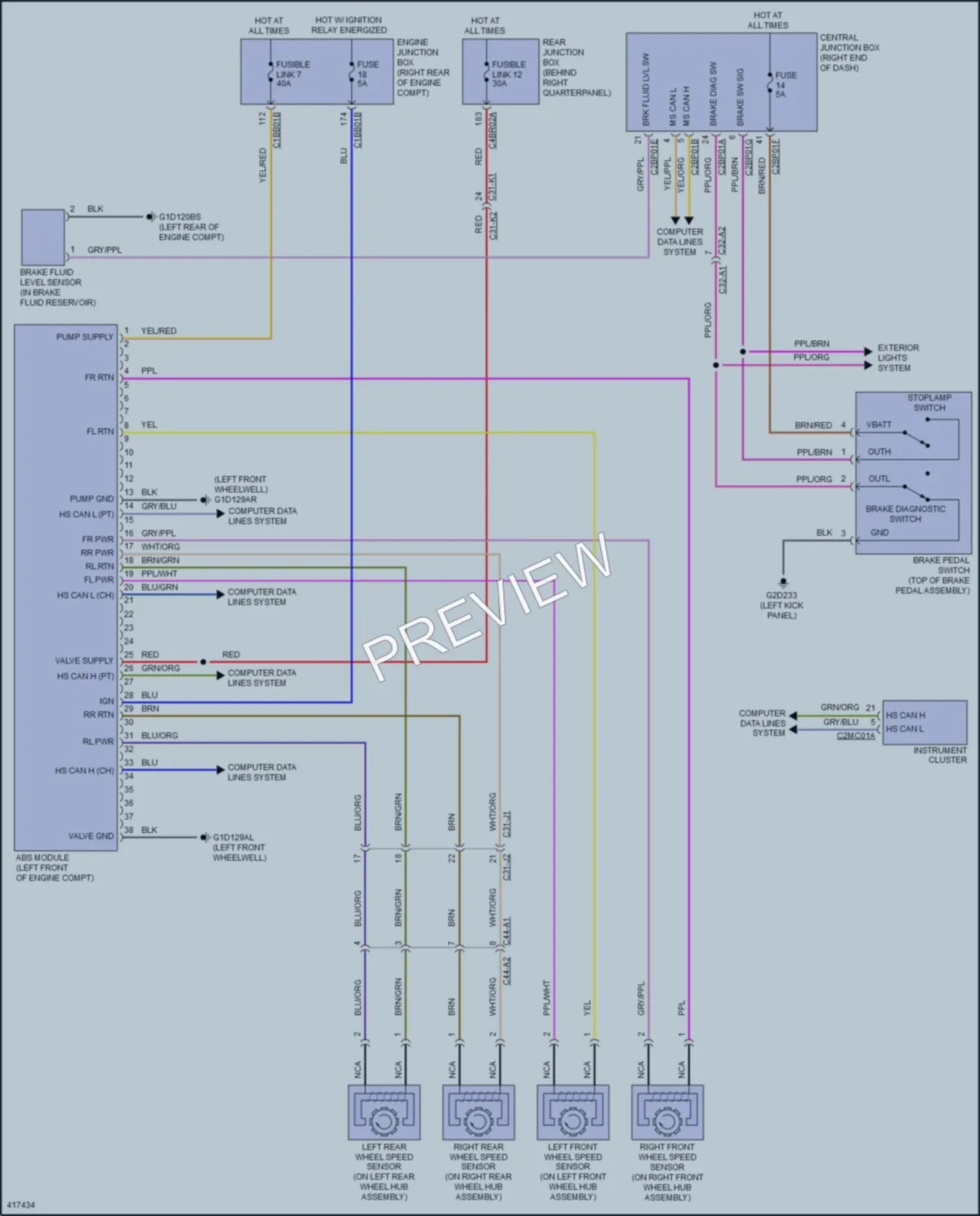 2014 LandRover RangeRoverSport Anti Lock Brakes wiring diagram preview