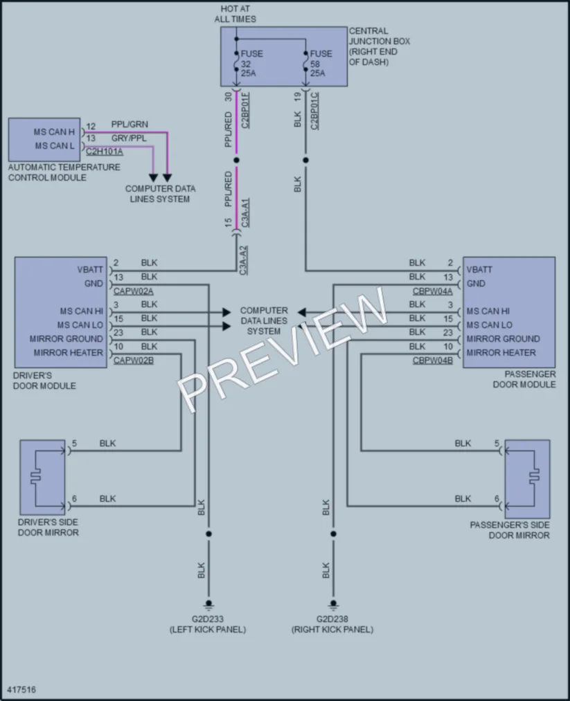 2014 LandRover RangeRoverSport Defoggers wiring diagram preview