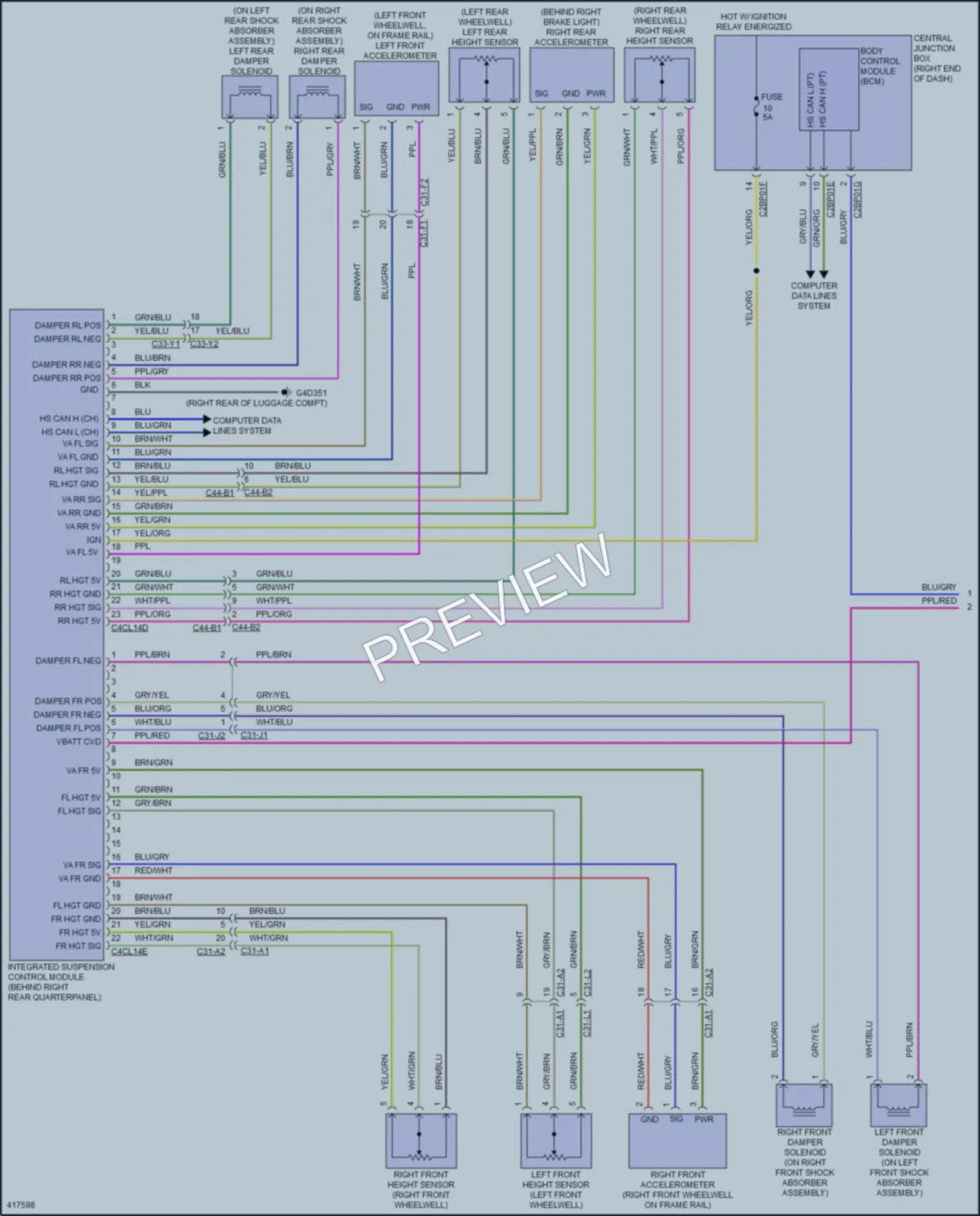 2014 LandRover RangeRoverSport Electronic Suspension wiring diagram preview