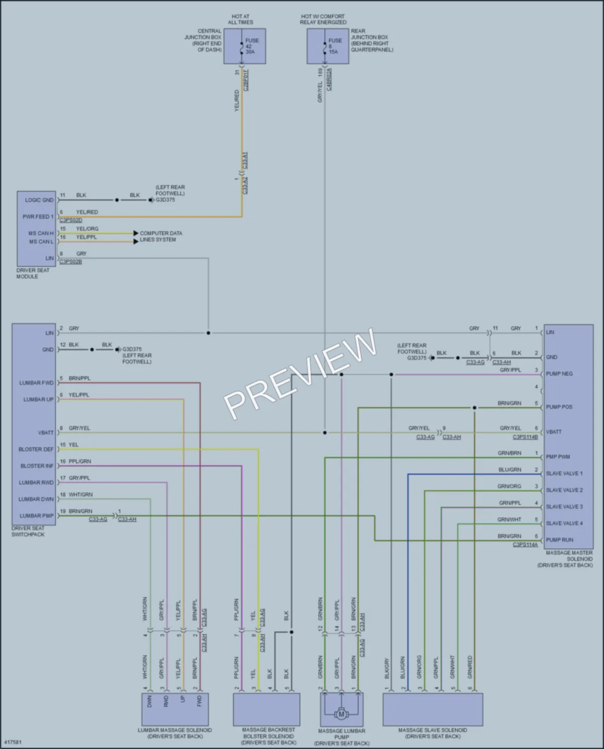 2014 LandRover RangeRoverSport Power Seats wiring diagram preview