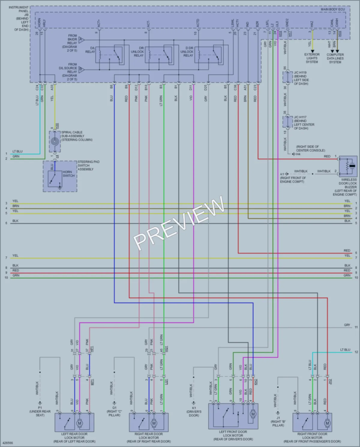 2014 Lexus CT200h Anti Theft wiring diagram preview