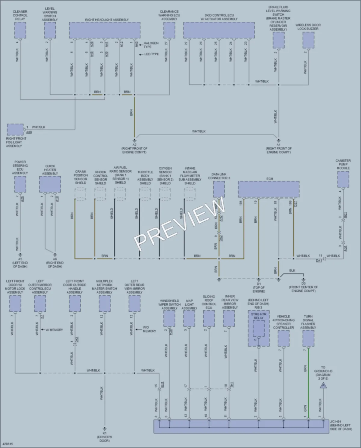 2014 Lexus CT200h Ground Distribution wiring diagram preview