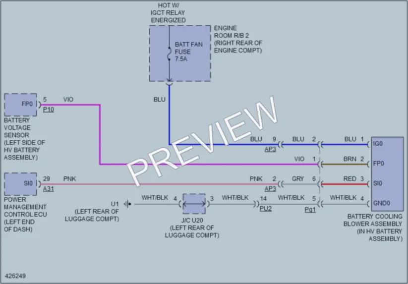 2014 Lexus ES300h Cooling Fan wiring diagram preview