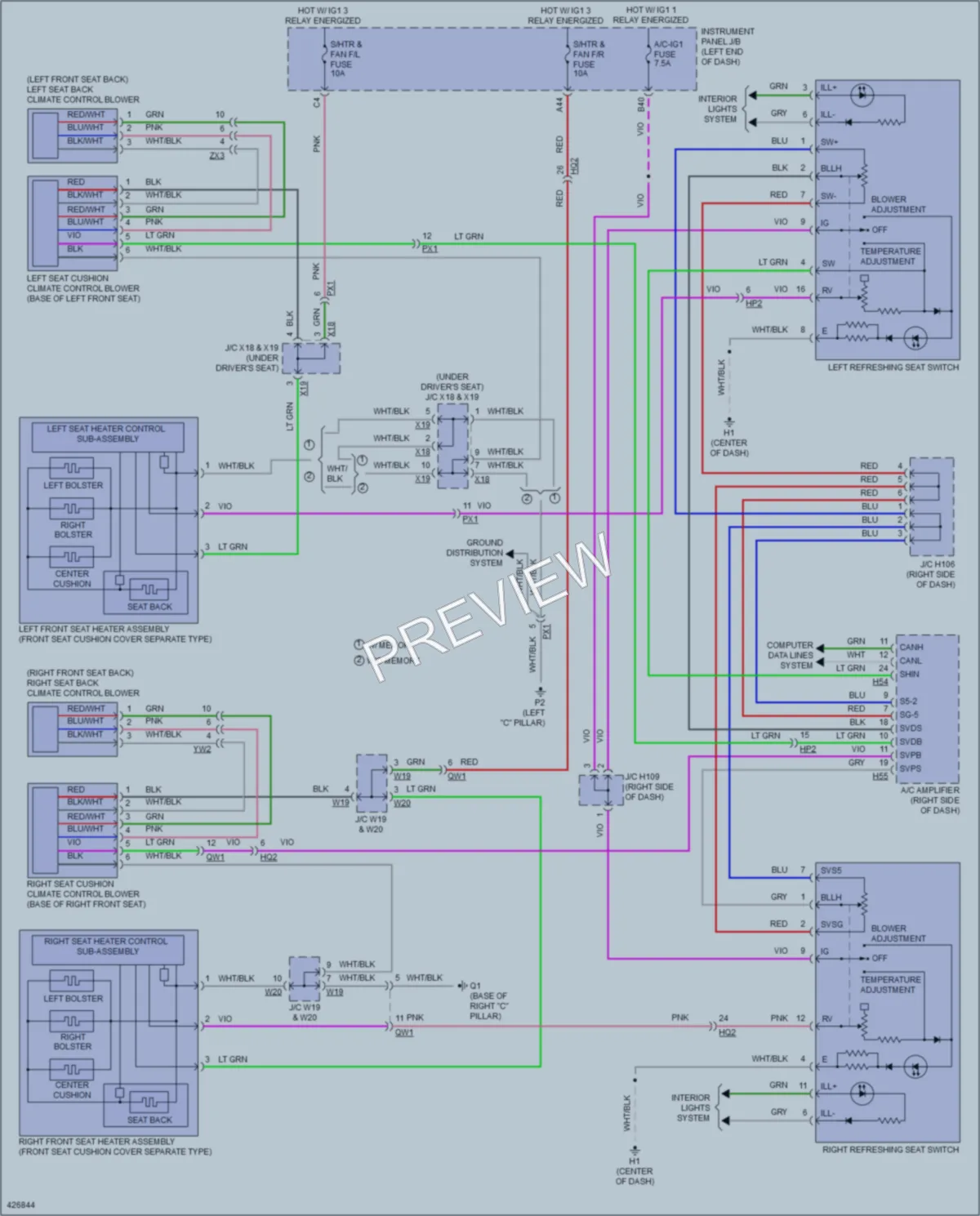 2014 Lexus ES300h Power Seats wiring diagram preview