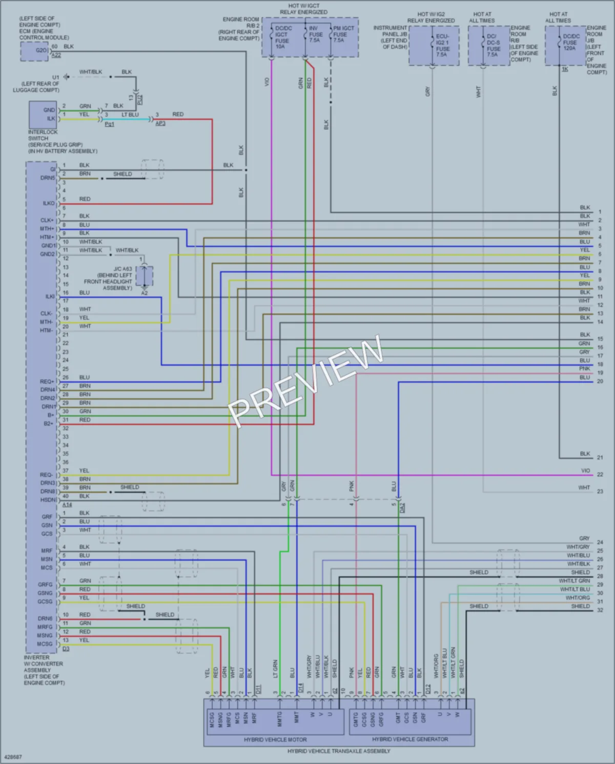 2014 Lexus ES300h Transmission wiring diagram preview