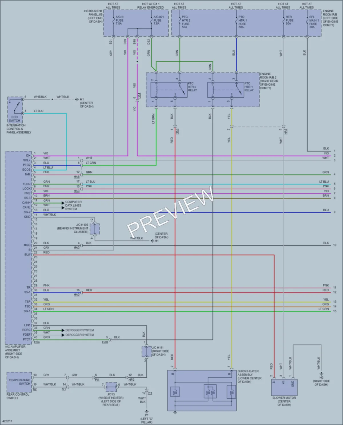 2014 Lexus ES350 Air Conditioning wiring diagram preview