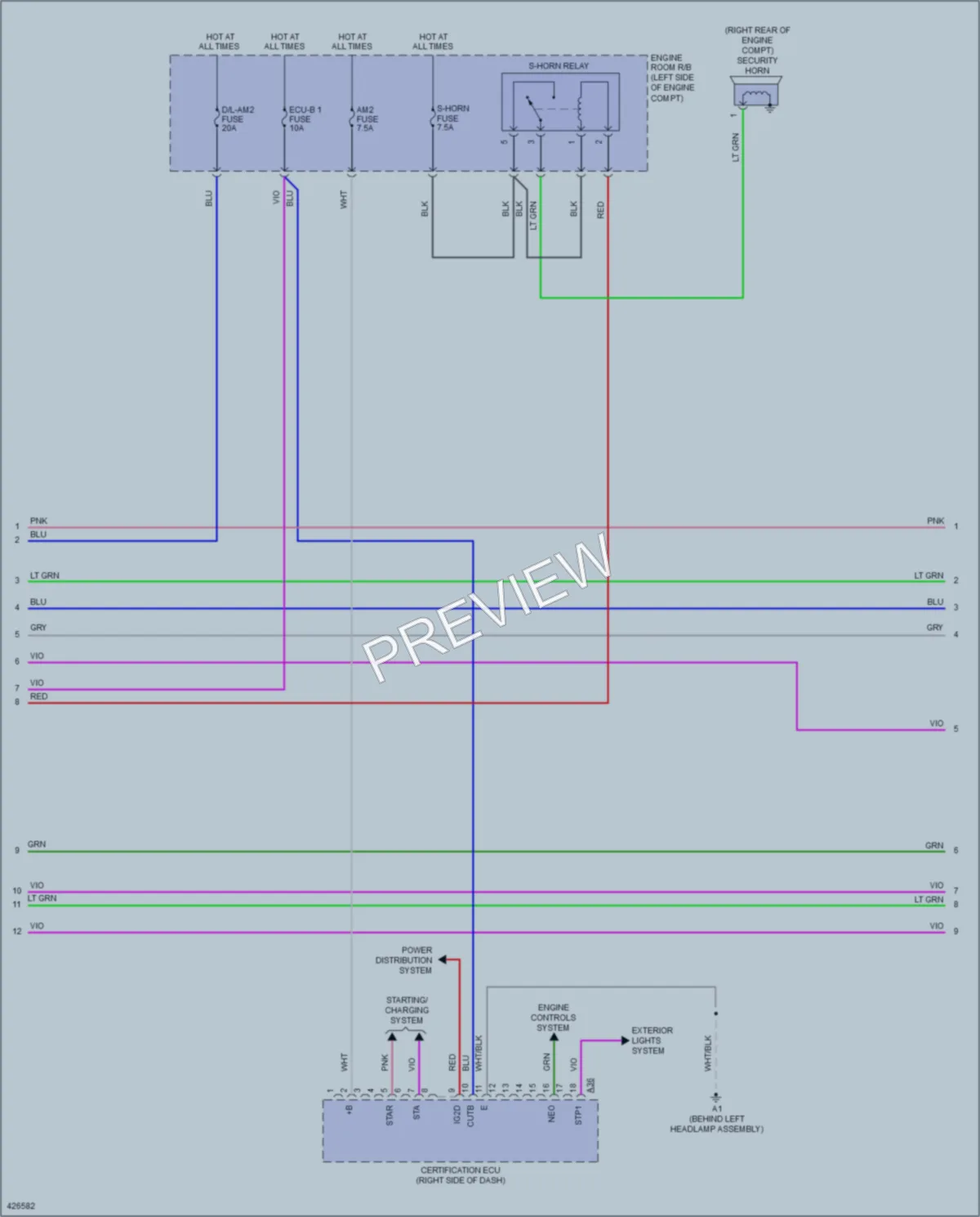2014 Lexus ES350 Anti Theft wiring diagram preview