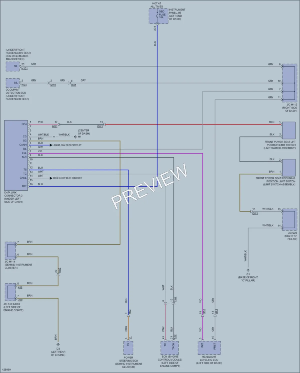2014 Lexus ES350 Computer Data Lines wiring diagram preview