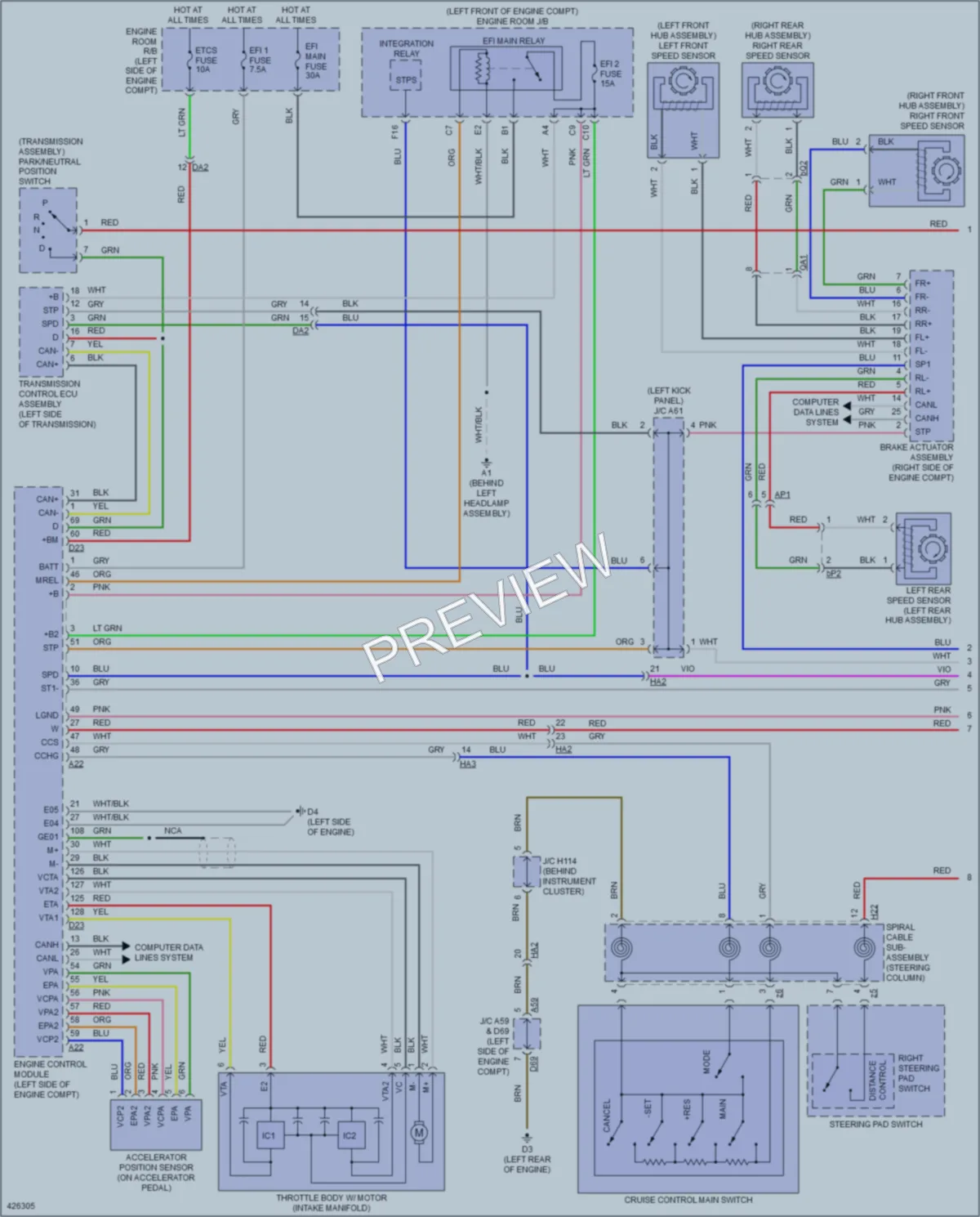 2014 Lexus ES350 Cruise Control wiring diagram preview