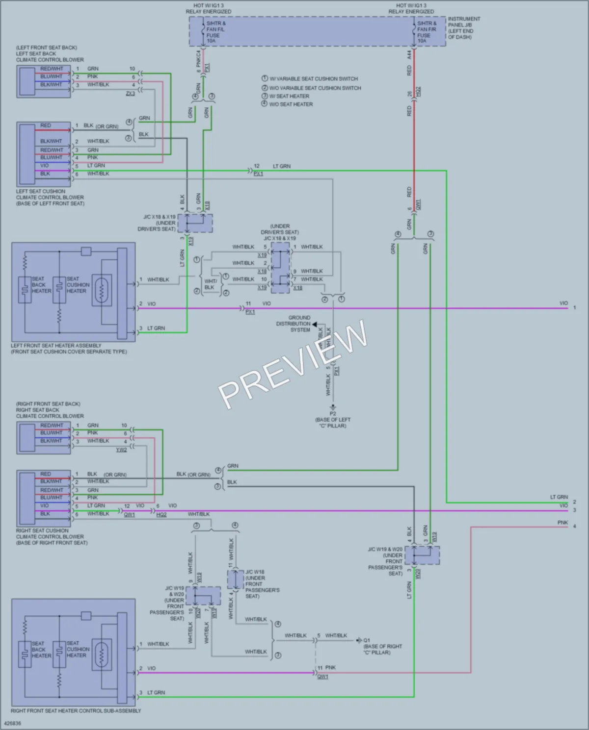 2014 Lexus ES350 Power Seats wiring diagram preview