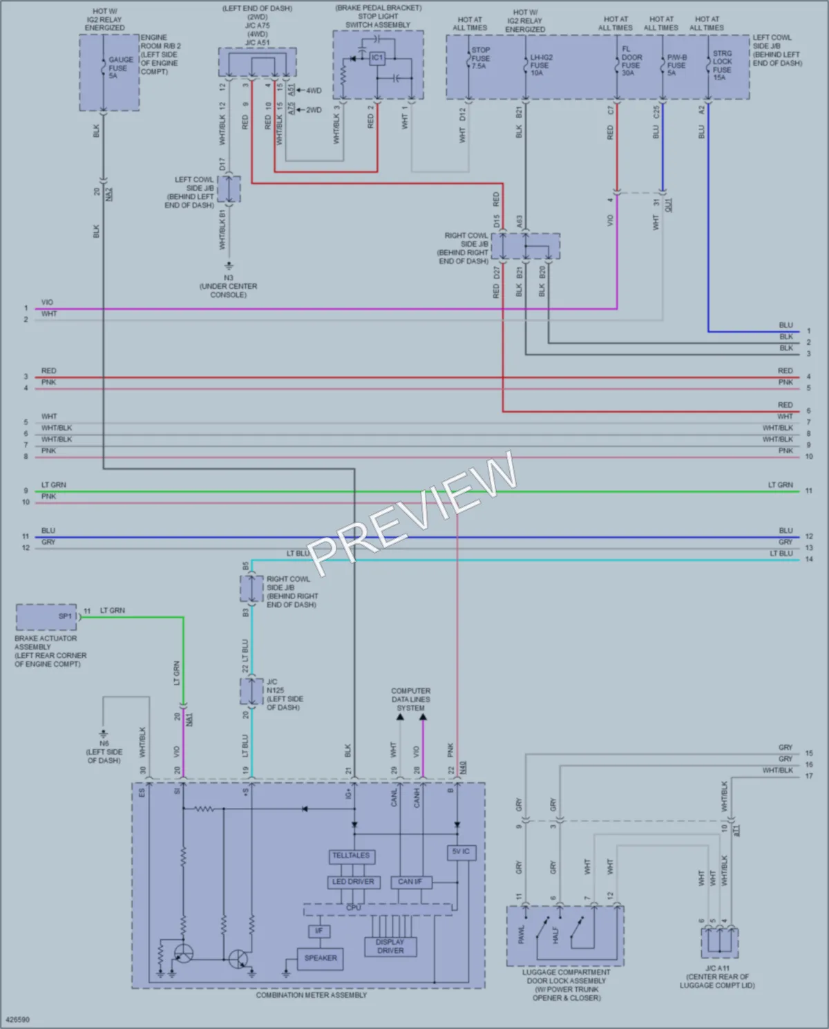 2014 Lexus GS350 Anti Theft wiring diagram preview