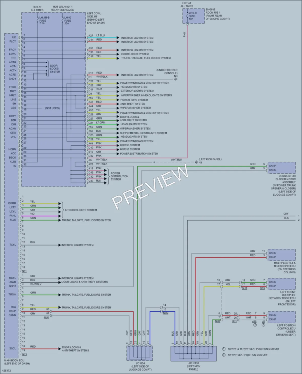 2014 Lexus GS350 Body Control Modules wiring diagram preview