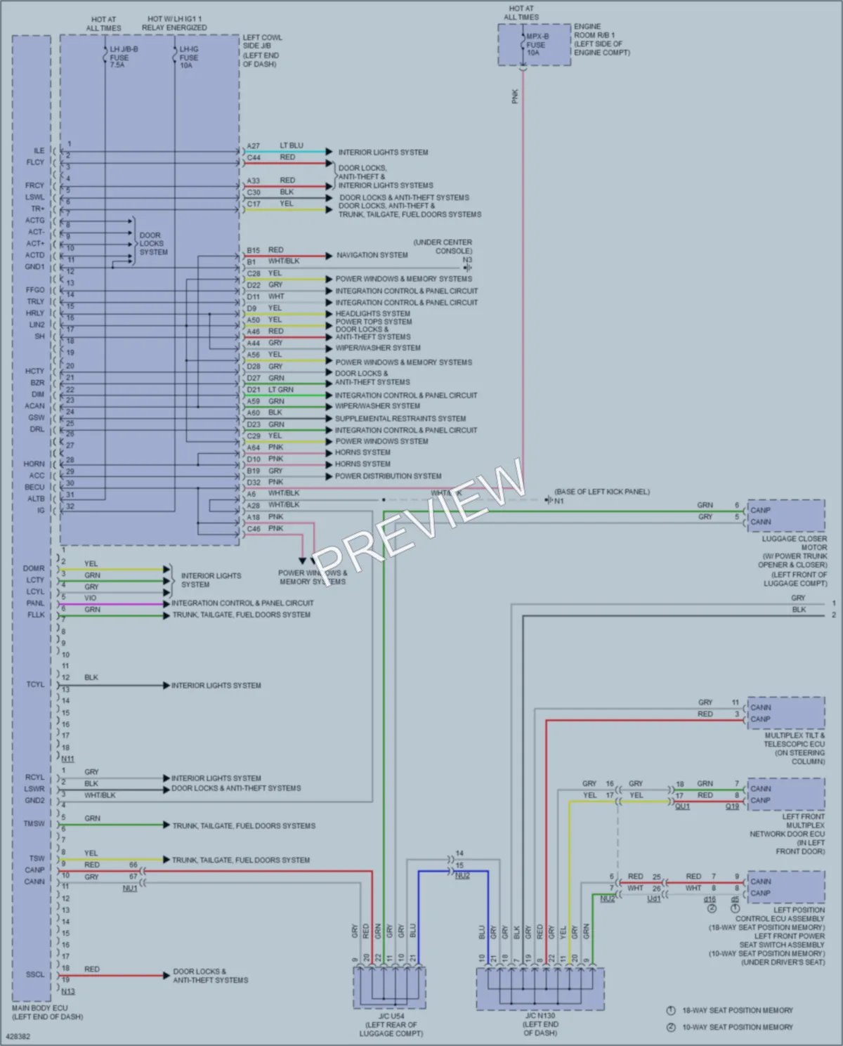 2014 Lexus GS450h Body Control Modules wiring diagram preview
