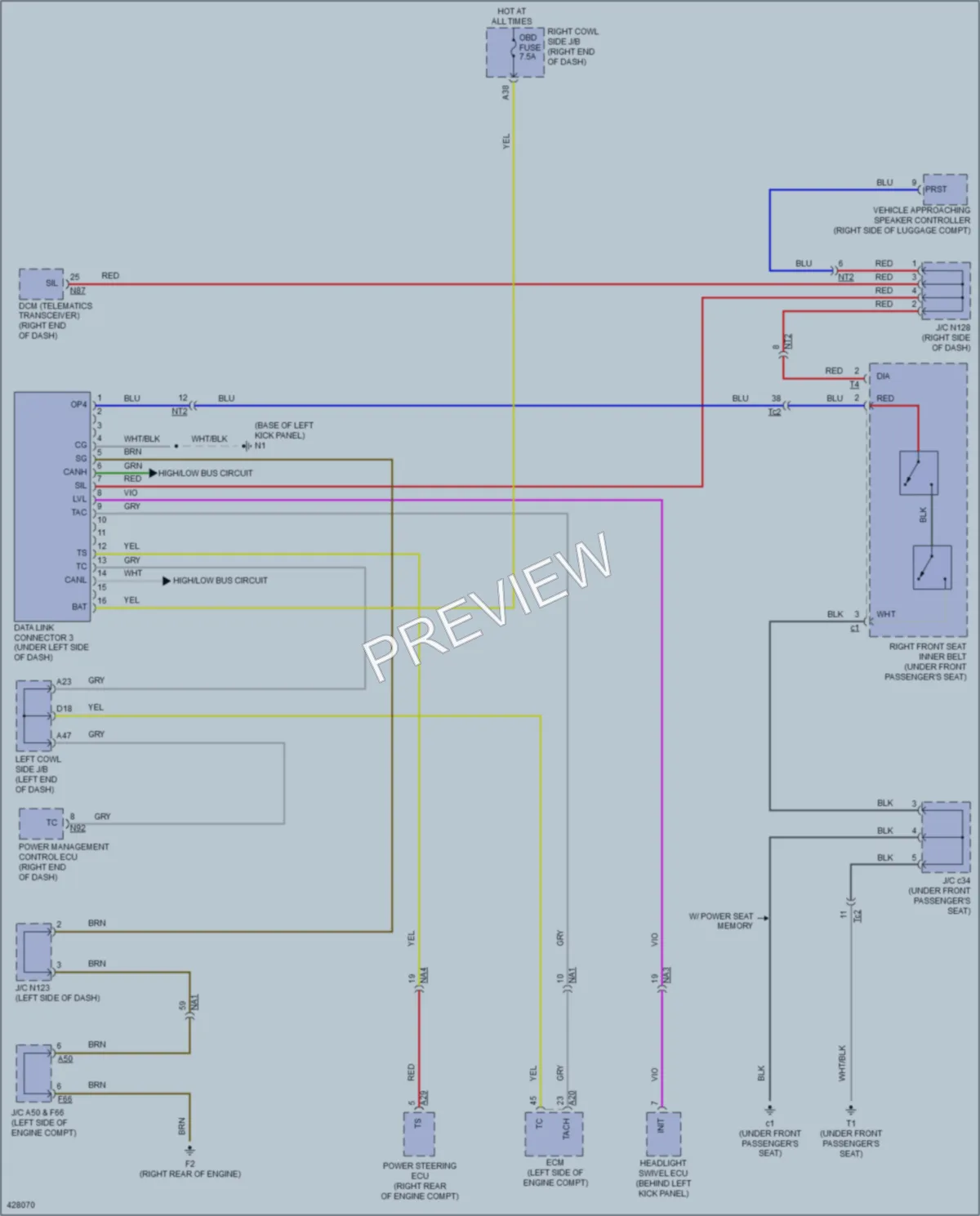 2014 Lexus GS450h Computer Data Lines wiring diagram preview