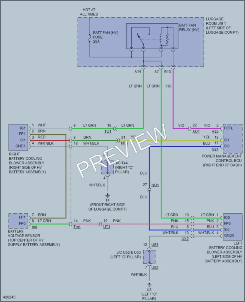 2014 Lexus GS450h Cooling Fan wiring diagram preview
