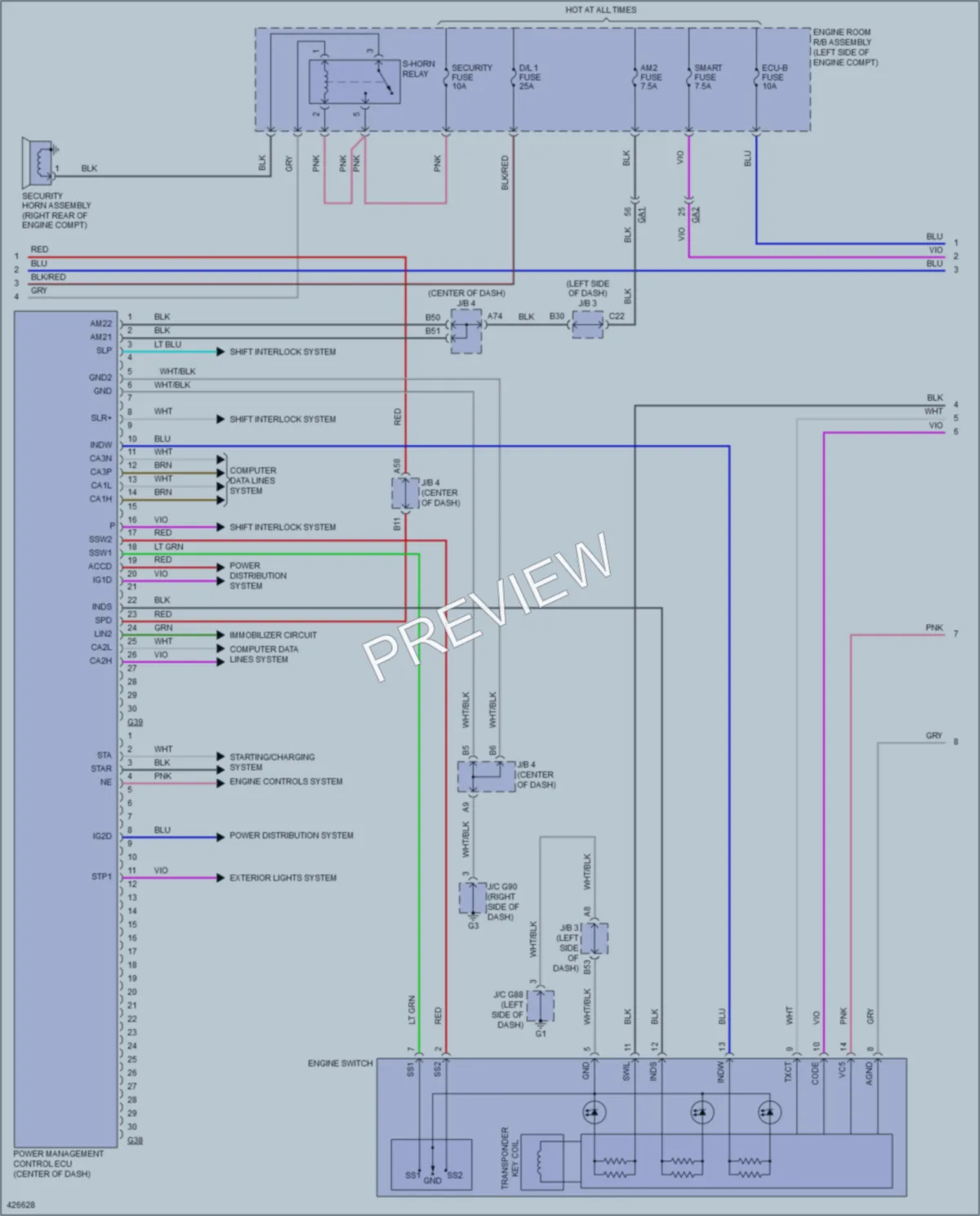 2014 Lexus GX460 Anti Theft wiring diagram preview