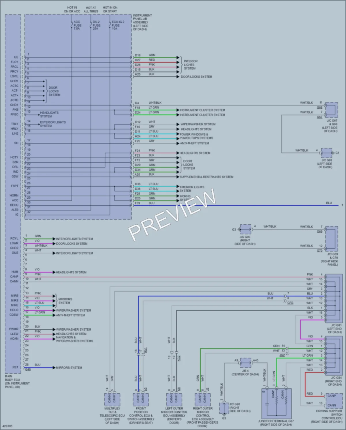 2014 Lexus GX460 Body Control Modules wiring diagram preview