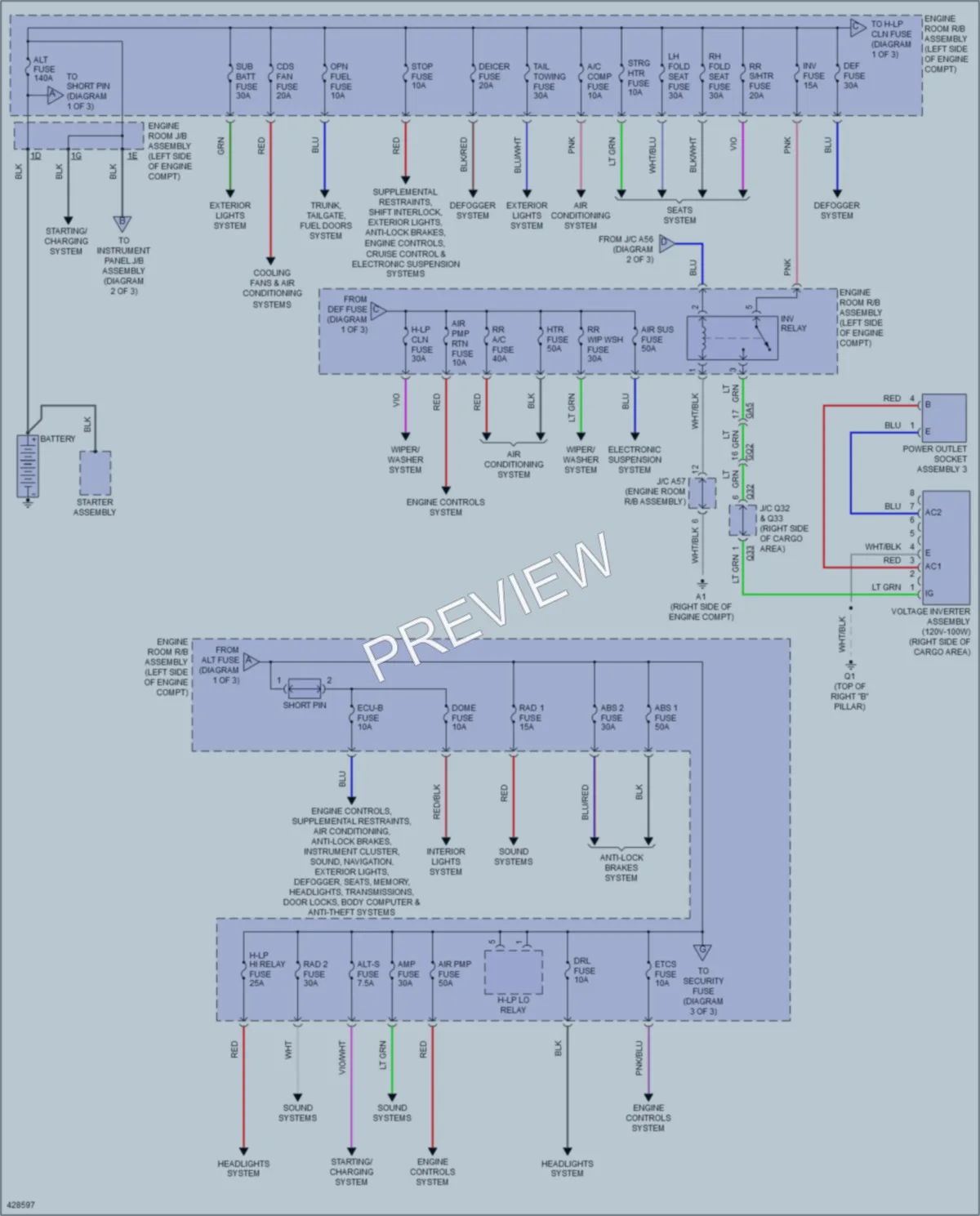 2014 Lexus GX460 Power Distribution wiring diagram preview