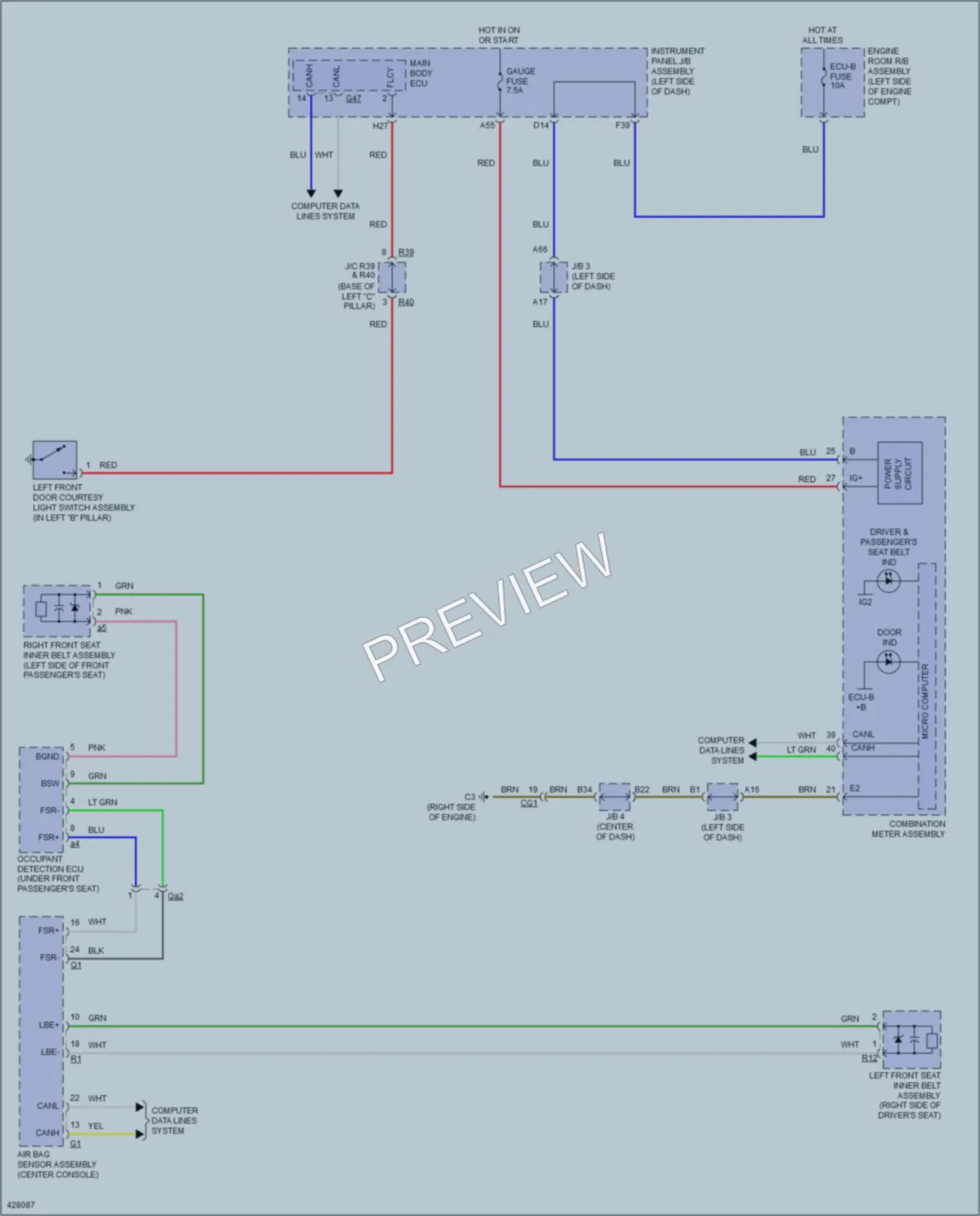 2014 Lexus GX460 Warning Systems wiring diagram preview