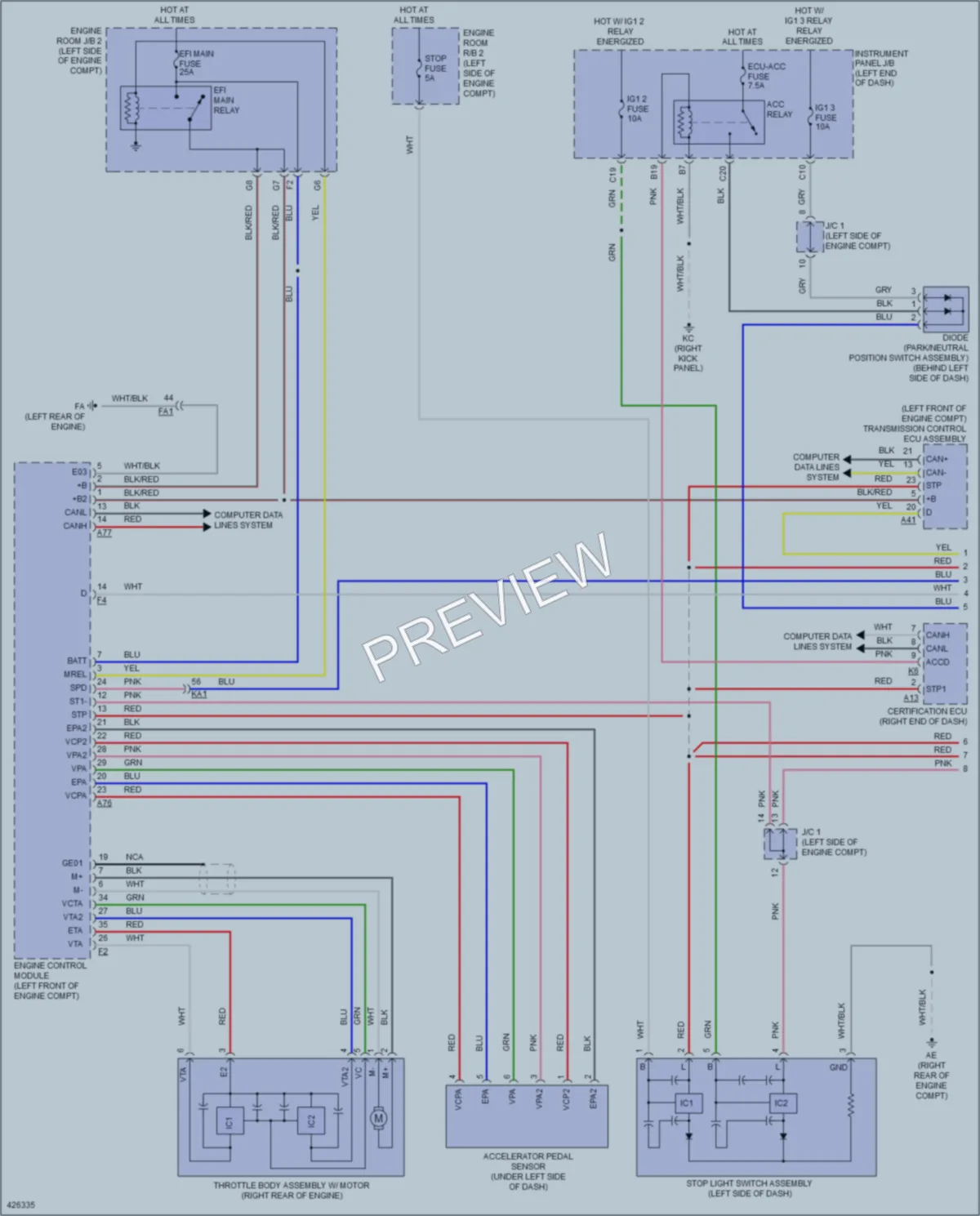 2014 Lexus IS250 Cruise Control wiring diagram preview