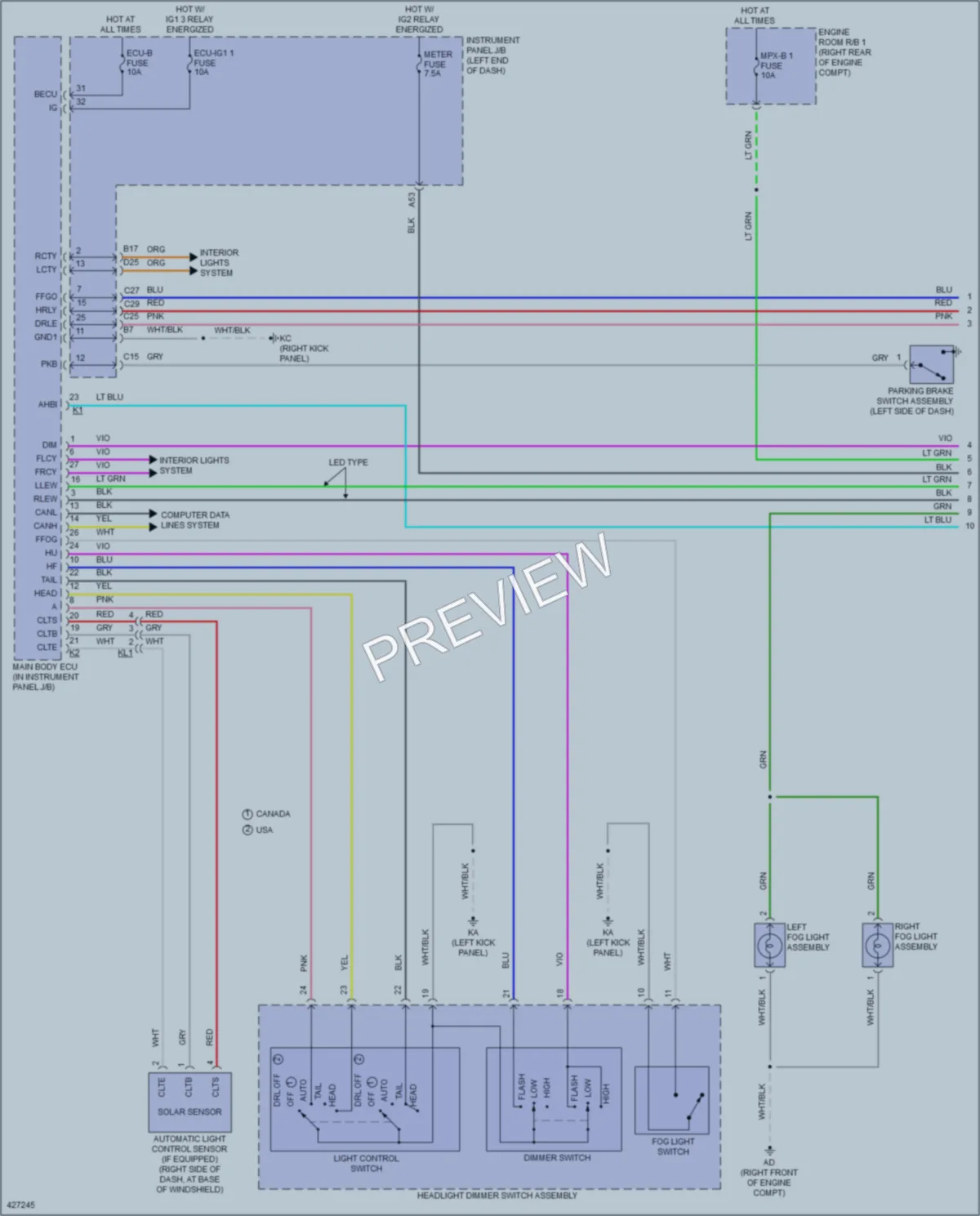 2014 Lexus IS350 Headlights wiring diagram preview