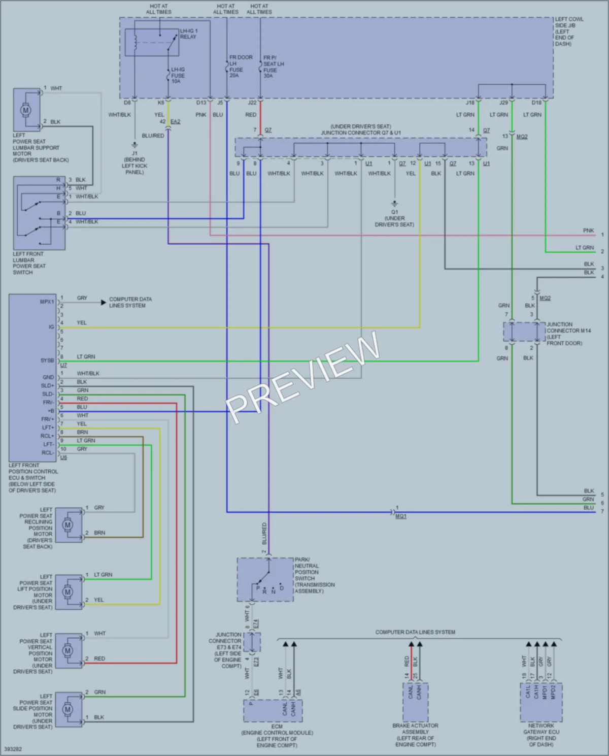 2014 Lexus ISF Memory Systems wiring diagram preview