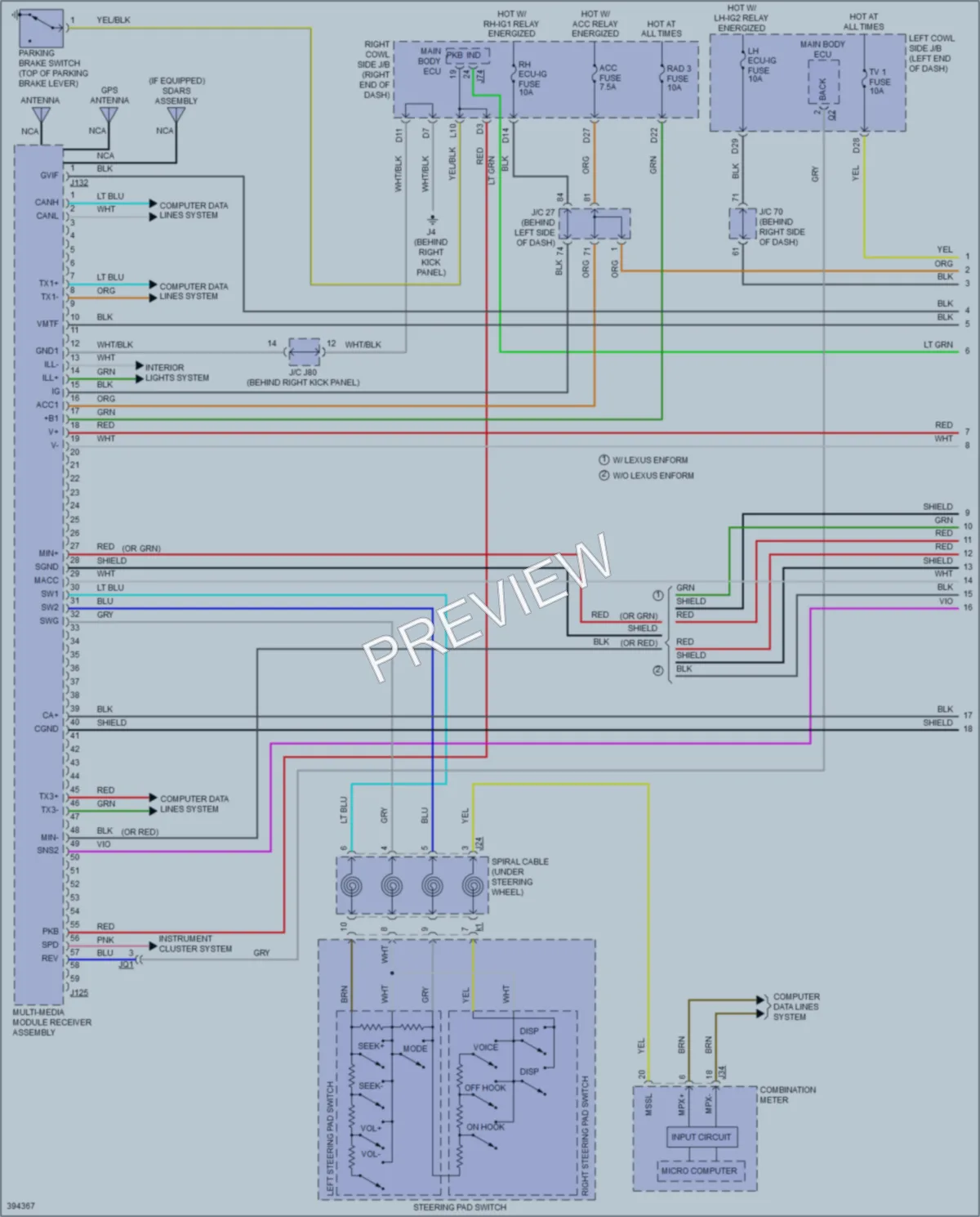 2014 Lexus ISF Navigation wiring diagram preview