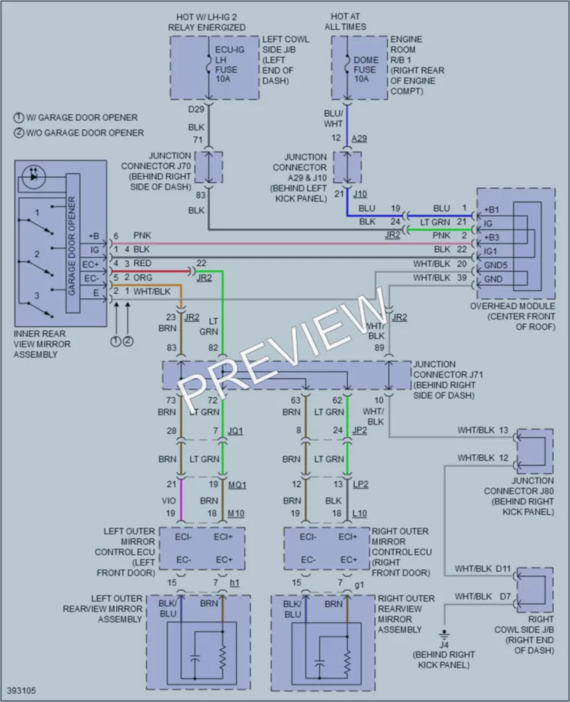 2014 Lexus ISF Power Mirrors wiring diagram preview