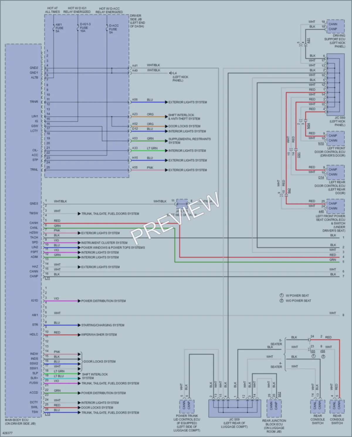 2014 Lexus LS460 Body Control Modules wiring diagram preview