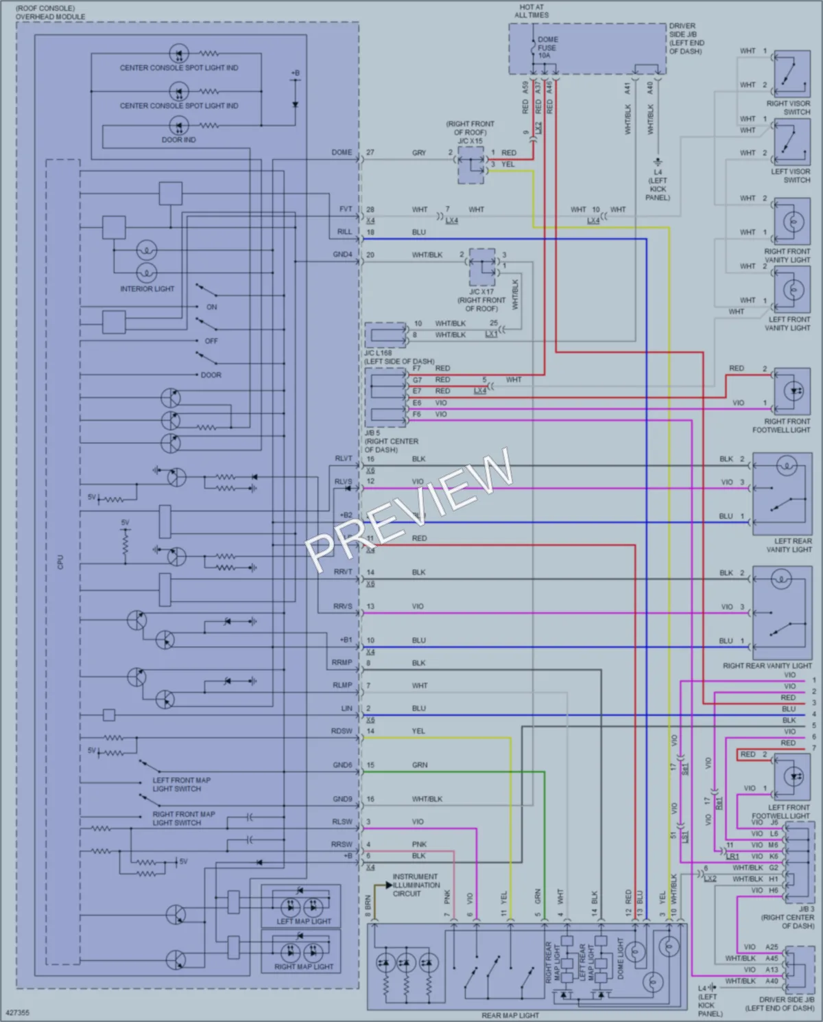 2014 Lexus LS460 Interior Lights wiring diagram preview
