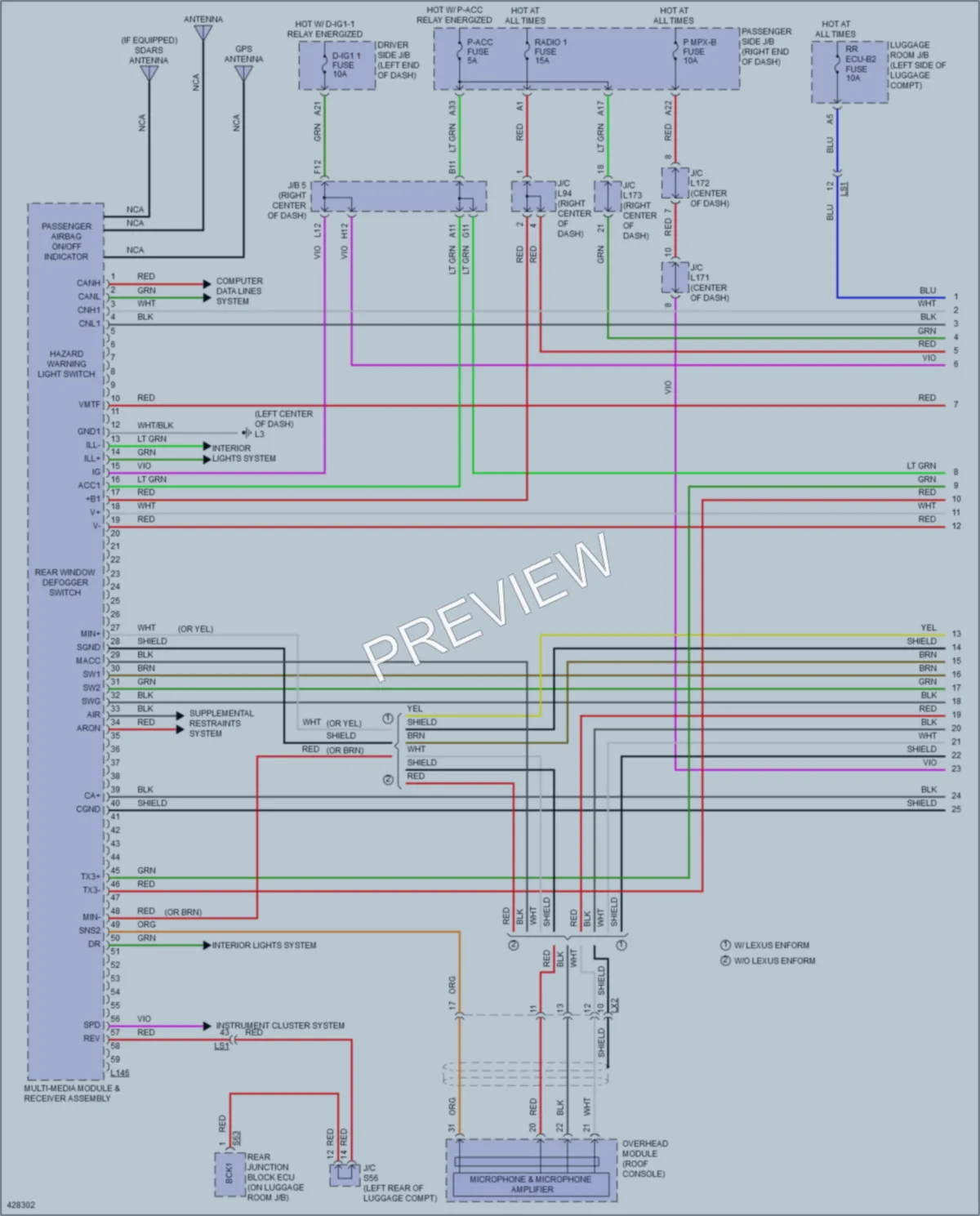 2014 Lexus LS460 Radio wiring diagram preview