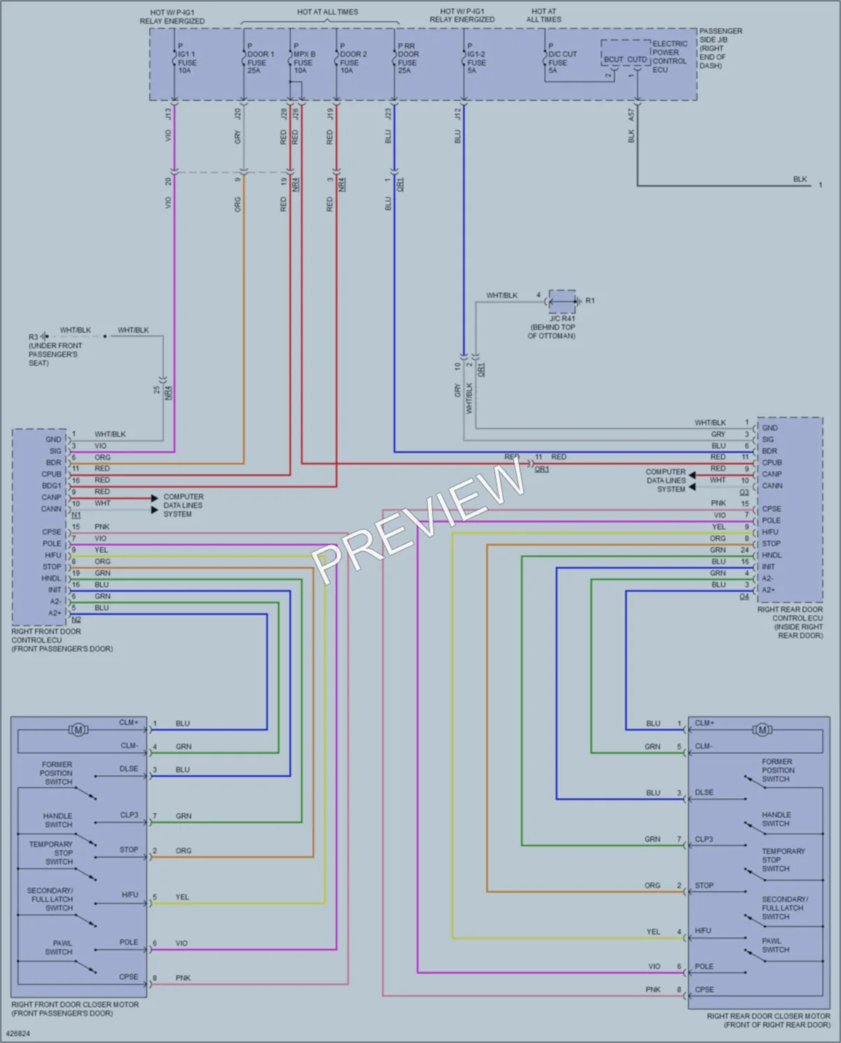 2014 Lexus LS460 Trunk Tailgate Fuel Door wiring diagram preview