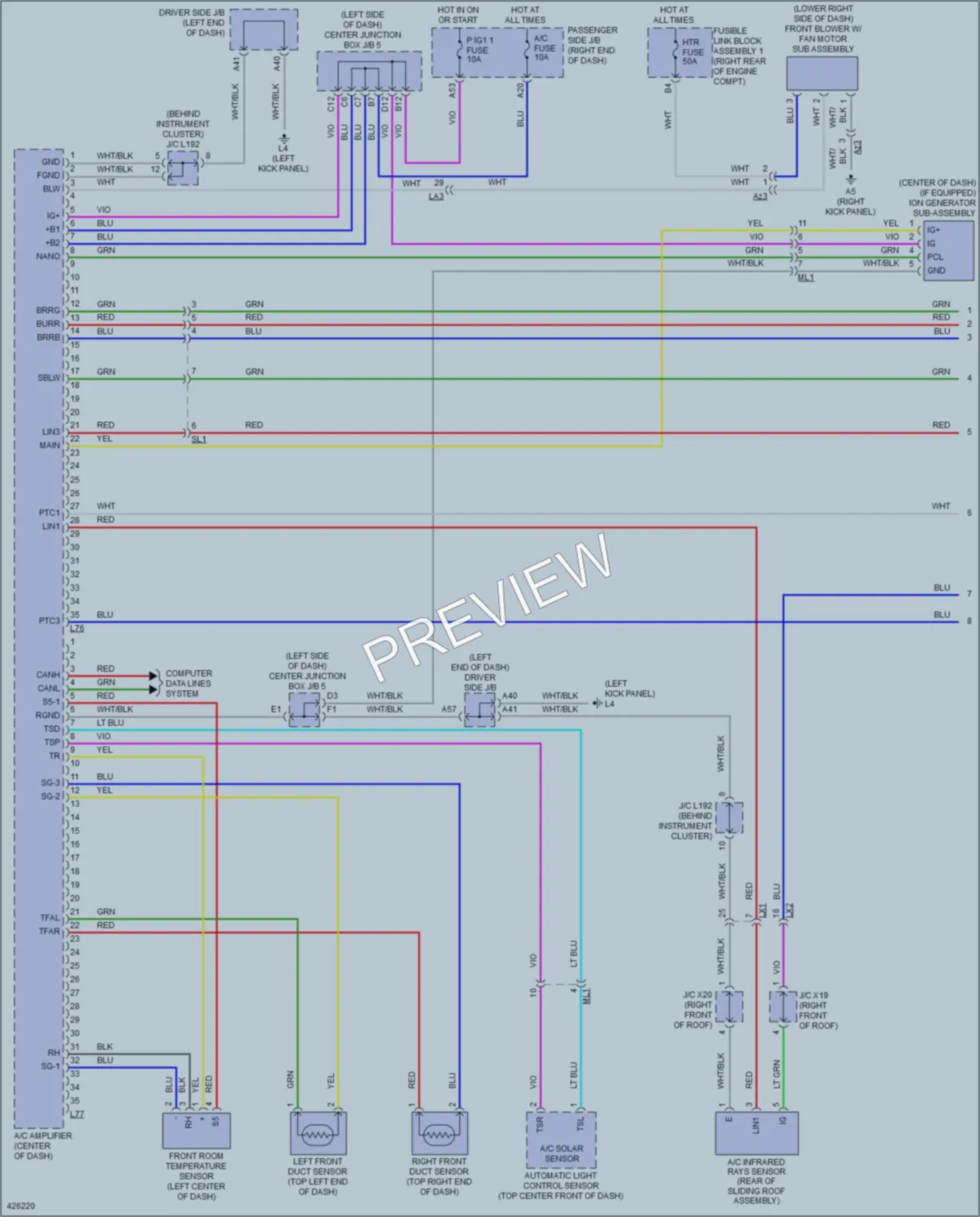 2014 Lexus LS600h Air Conditioning wiring diagram preview
