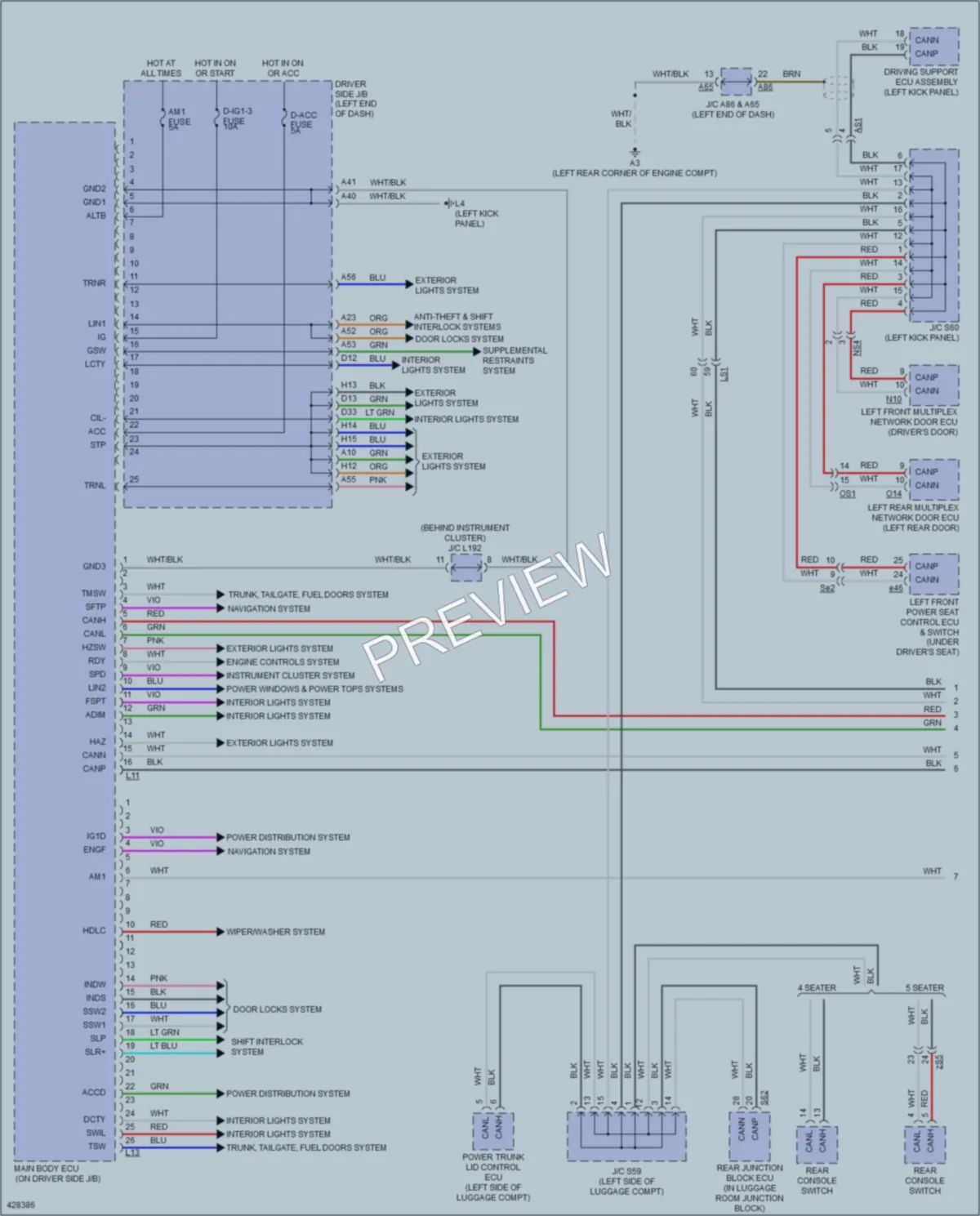 2014 Lexus LS600h Body Control Modules wiring diagram preview