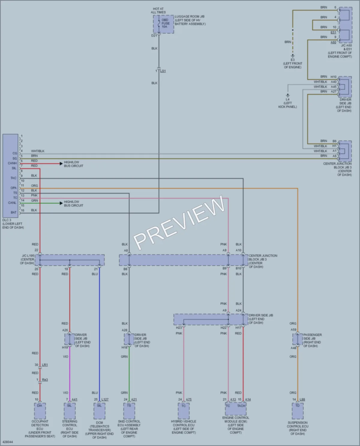 2014 Lexus LS600h Computer Data Lines wiring diagram preview