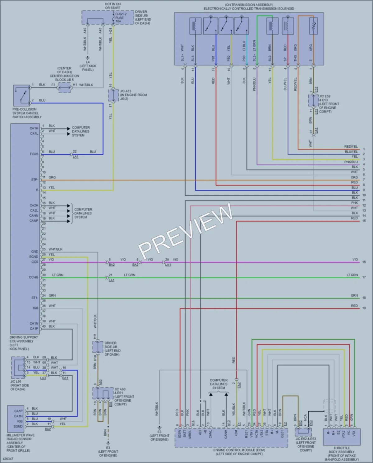 2014 Lexus LS600h Cruise Control wiring diagram preview