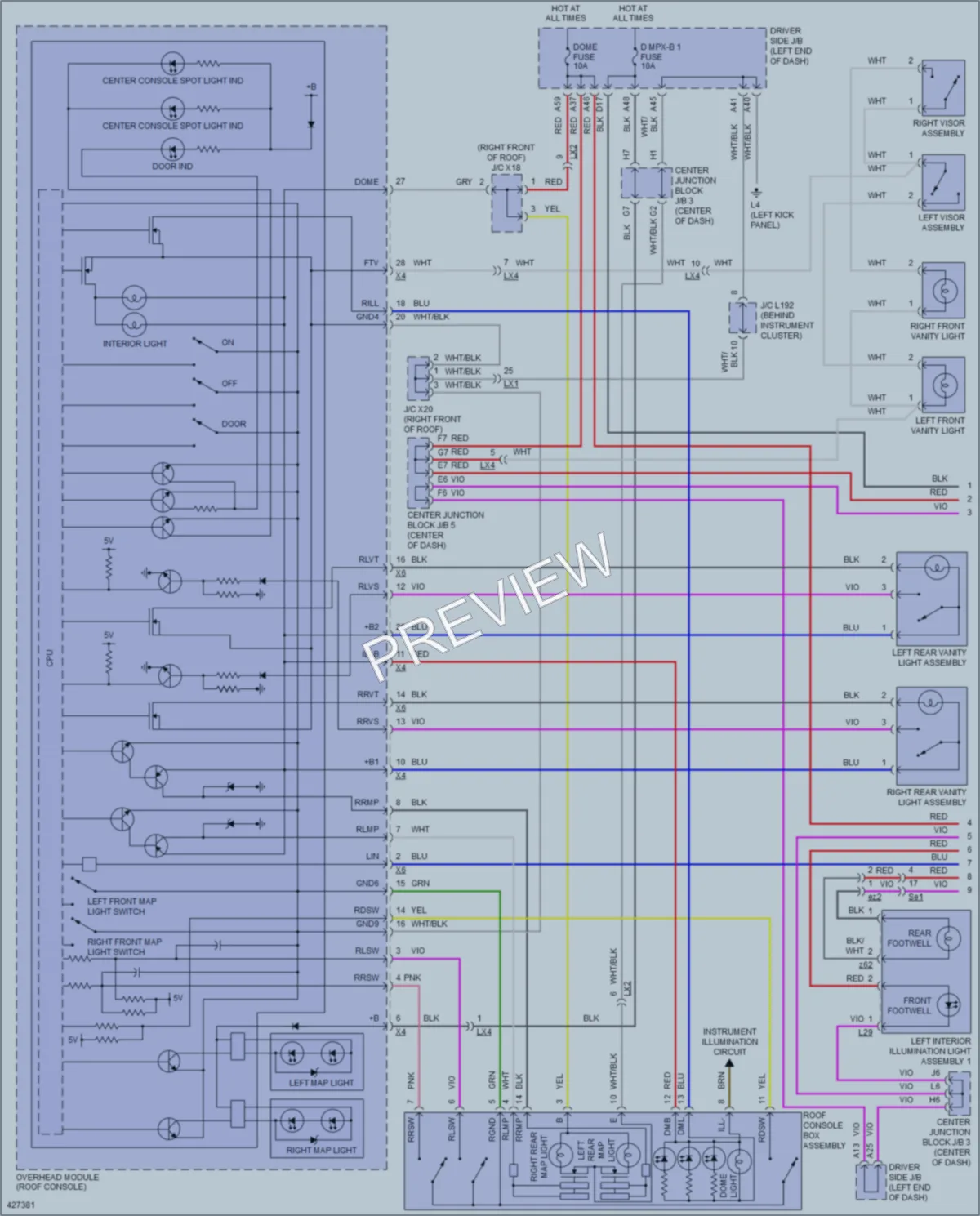 2014 Lexus LS600h Interior Lights wiring diagram preview