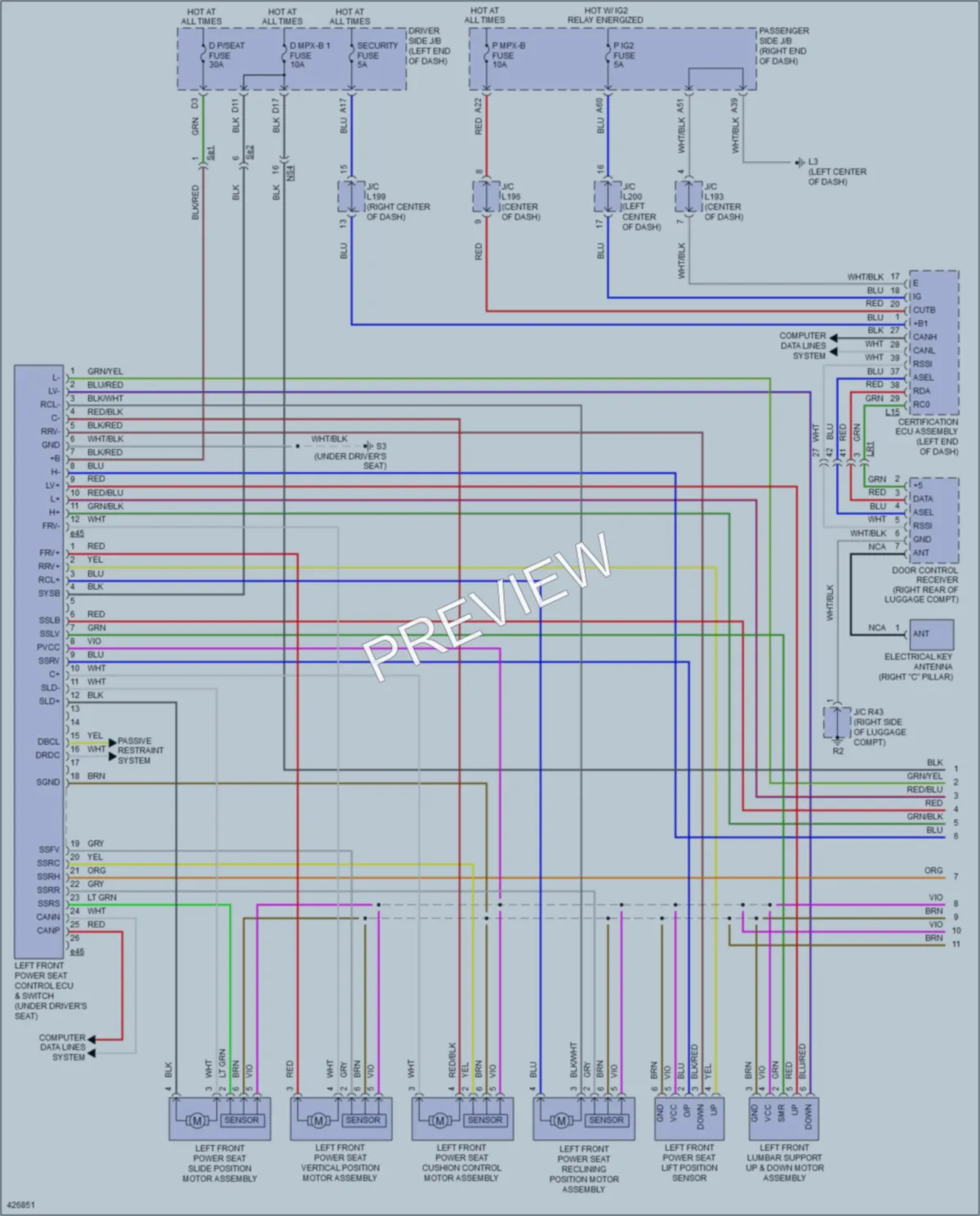 2014 Lexus LS600h Memory Systems wiring diagram preview