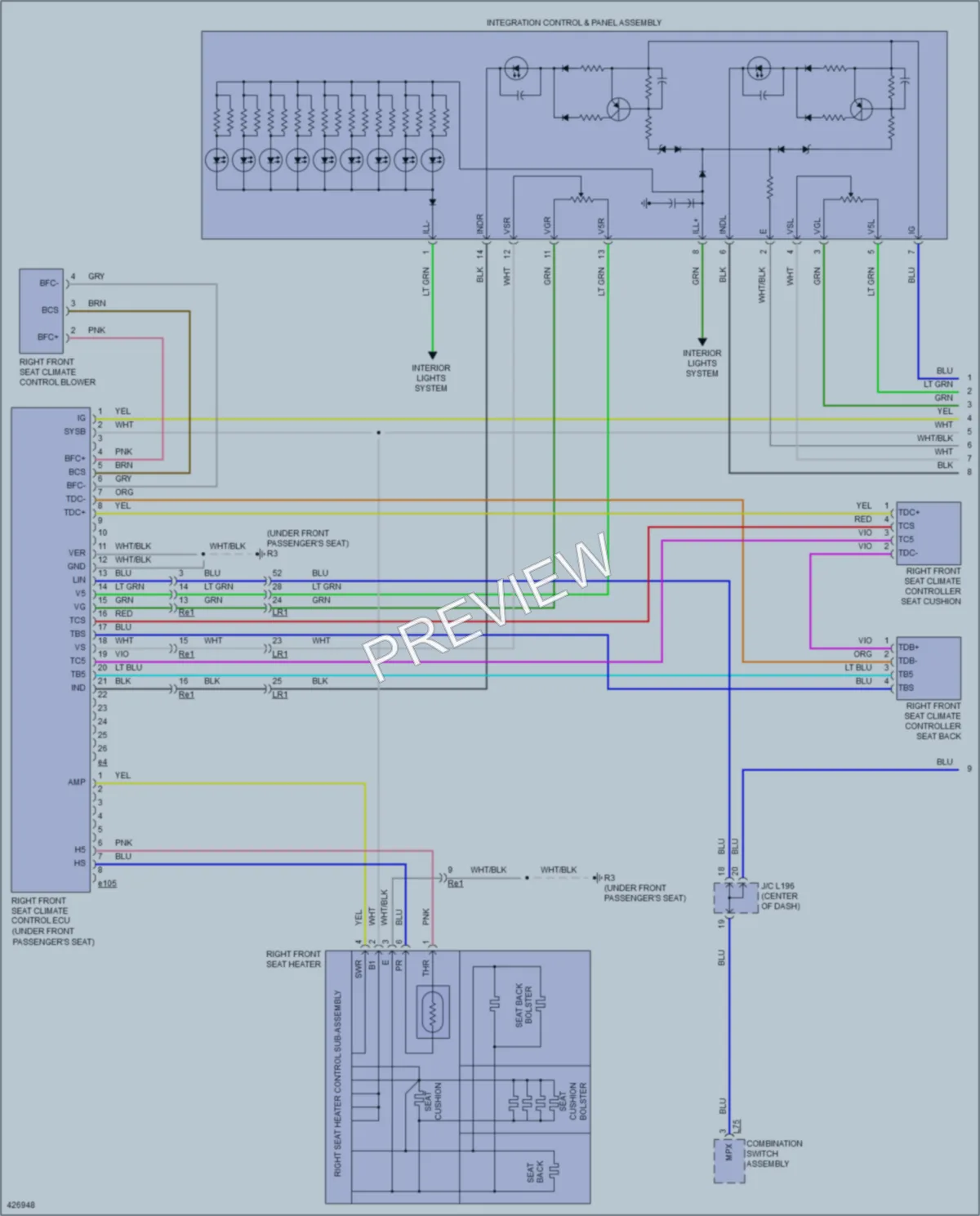 2014 Lexus LS600h Power Seats wiring diagram preview