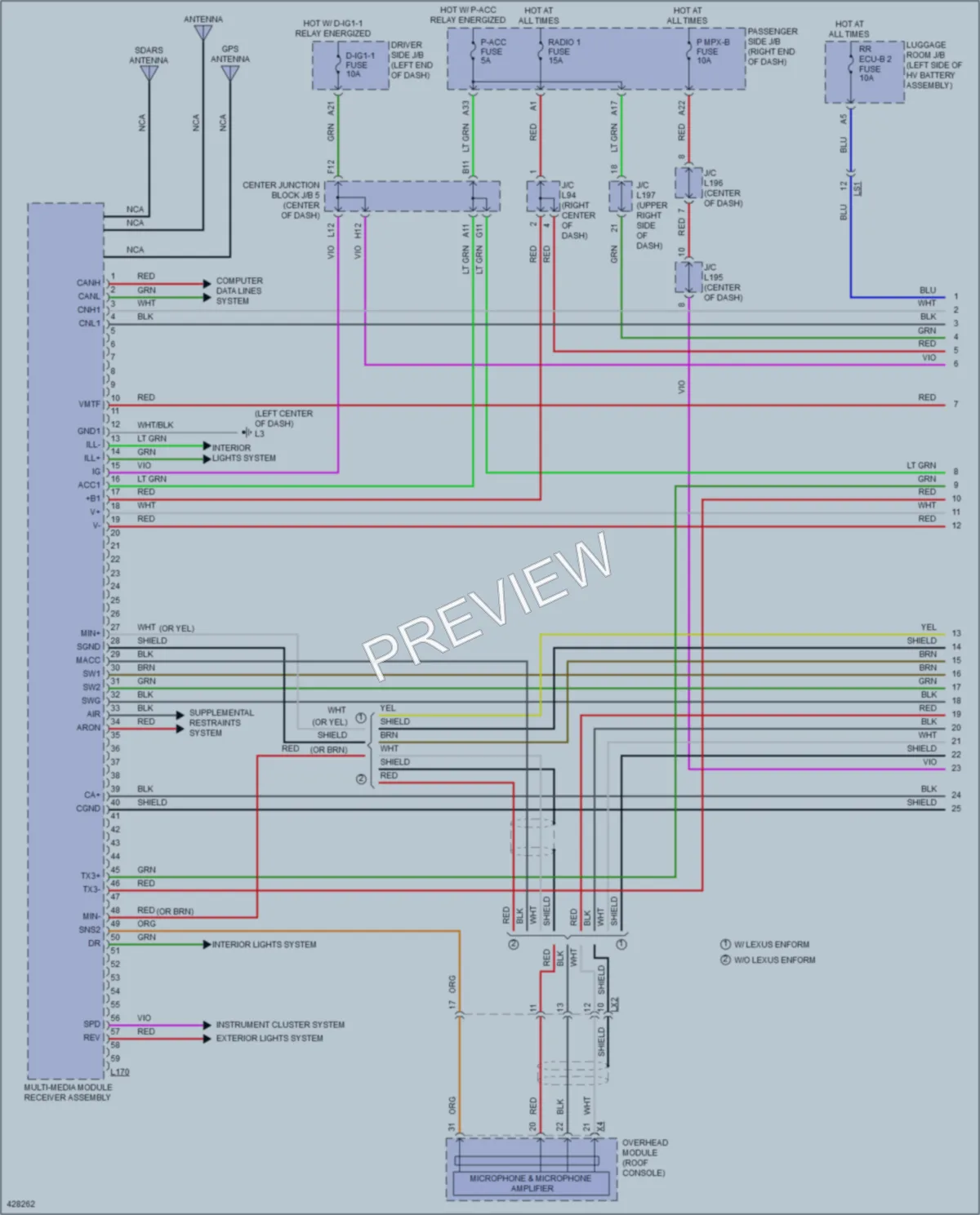 2014 Lexus LS600h Radio wiring diagram preview