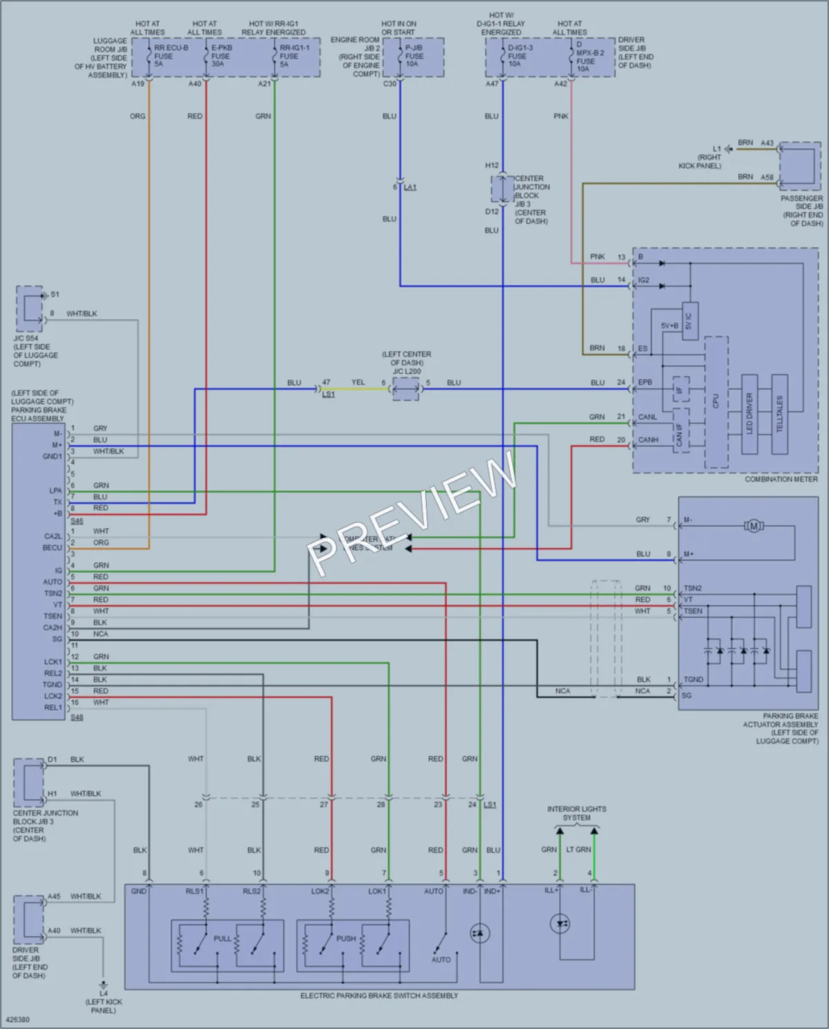 2014 Lexus LS600h Shift Interlock wiring diagram preview