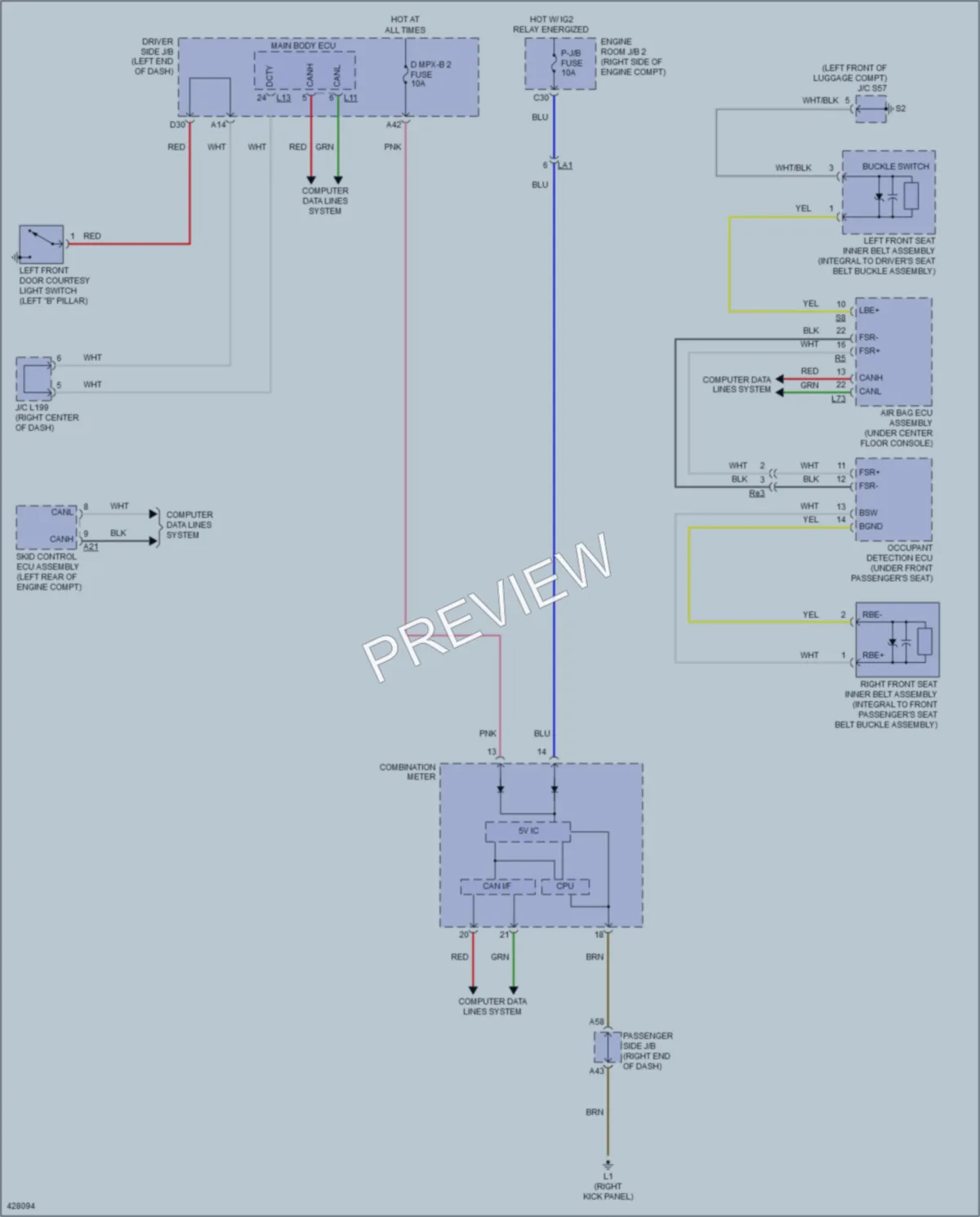 2014 Lexus LS600h Warning Systems wiring diagram preview