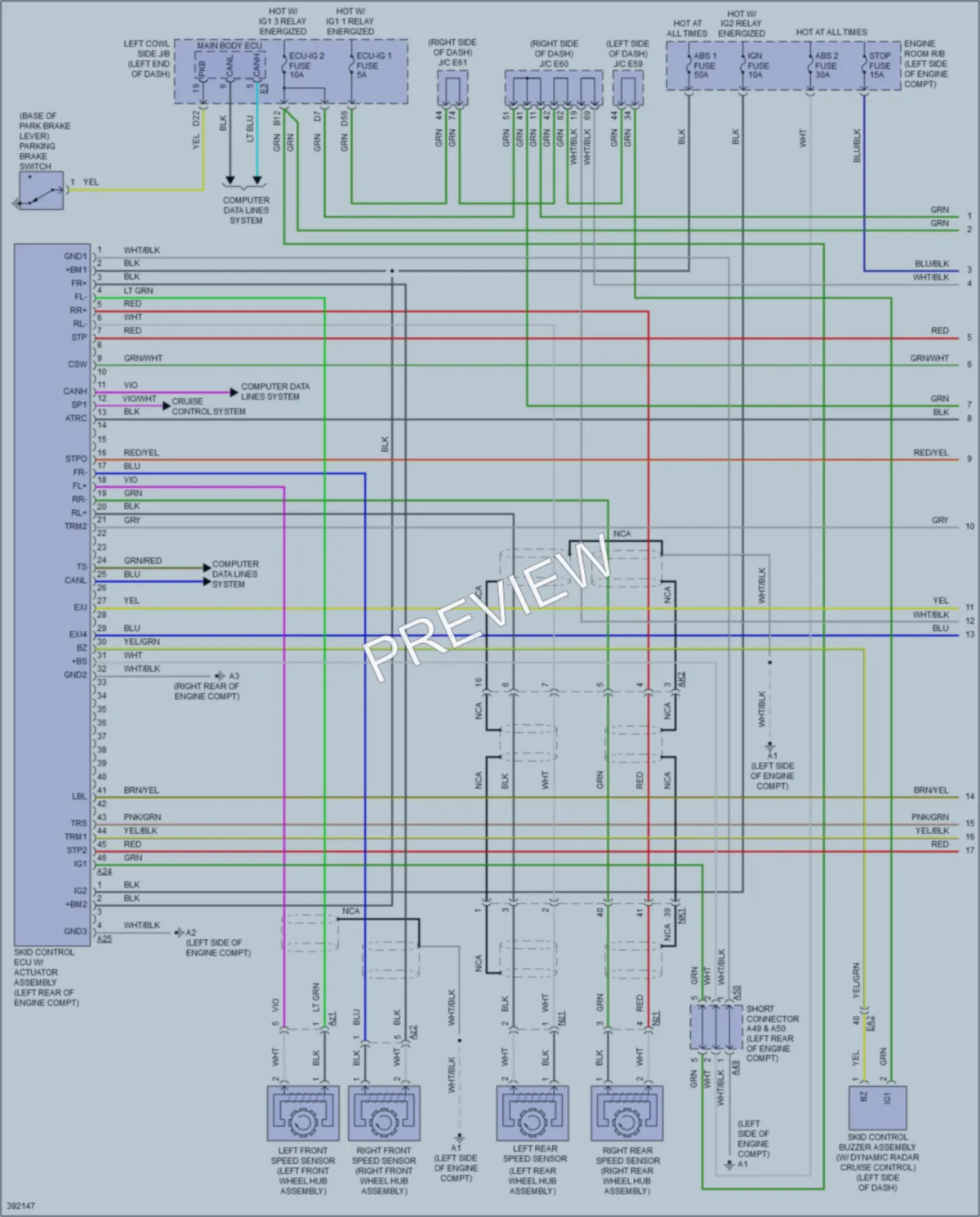 2014 Lexus LX570 Anti Lock Brakes wiring diagram preview