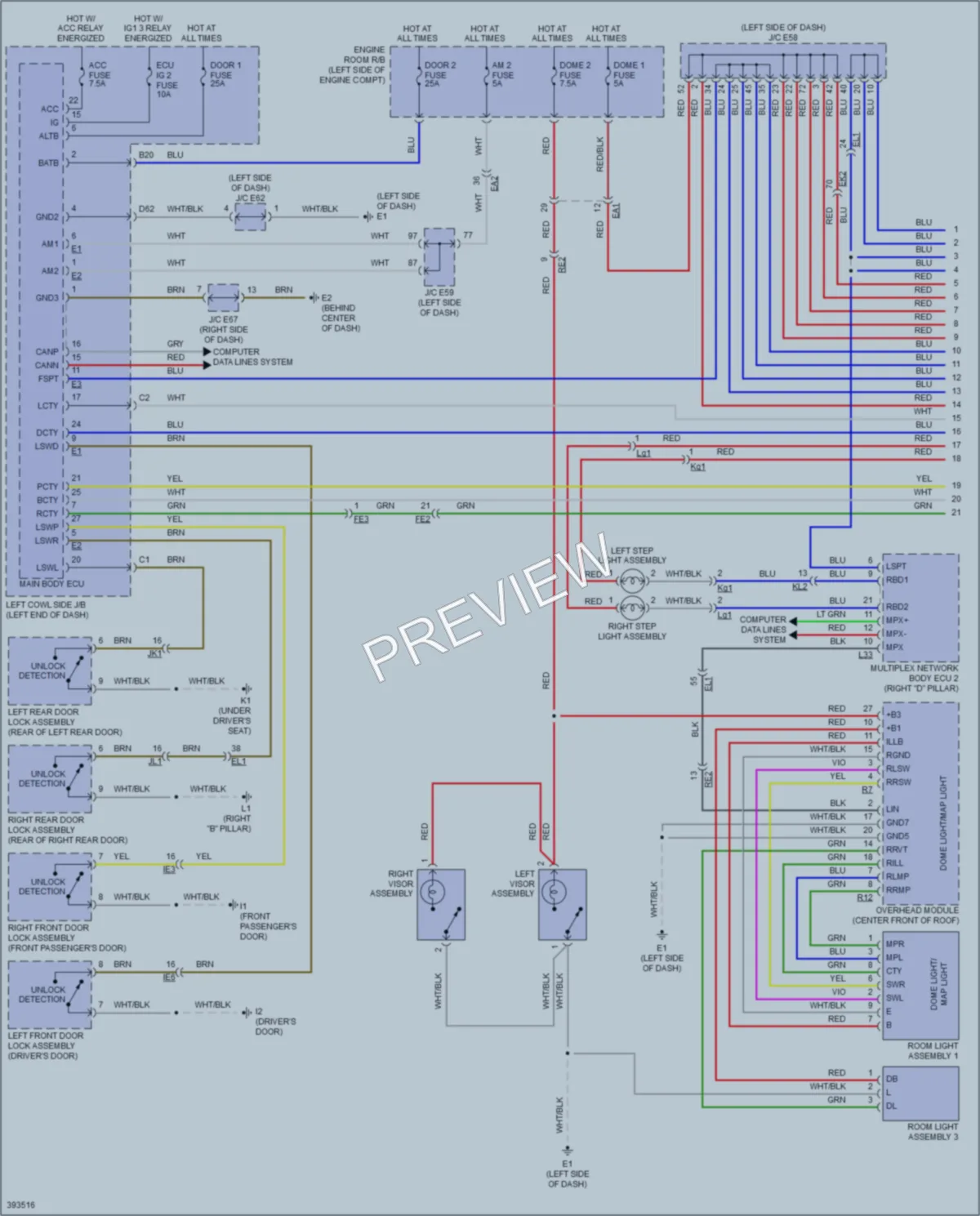 2014 Lexus LX570 Interior Lights wiring diagram preview
