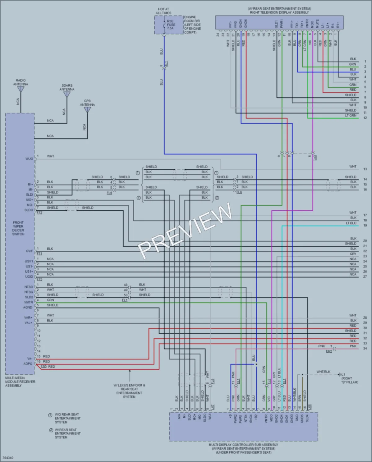 2014 Lexus LX570 Navigation wiring diagram preview